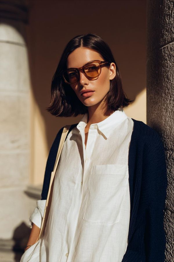 Woman in elegant summer outfit look 2