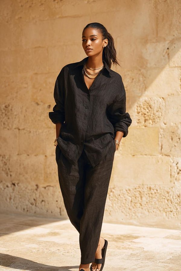 Woman in elegant summer outfit look 3