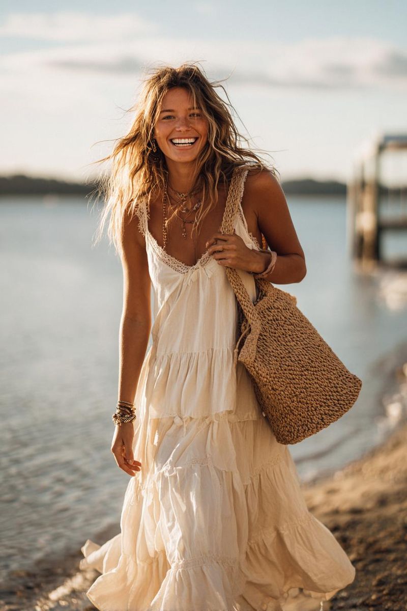 Woman in elegant summer outfit look 3