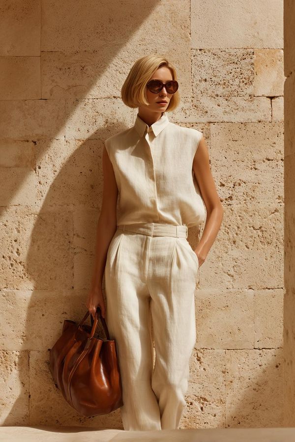 Woman in elegant summer outfit look 2