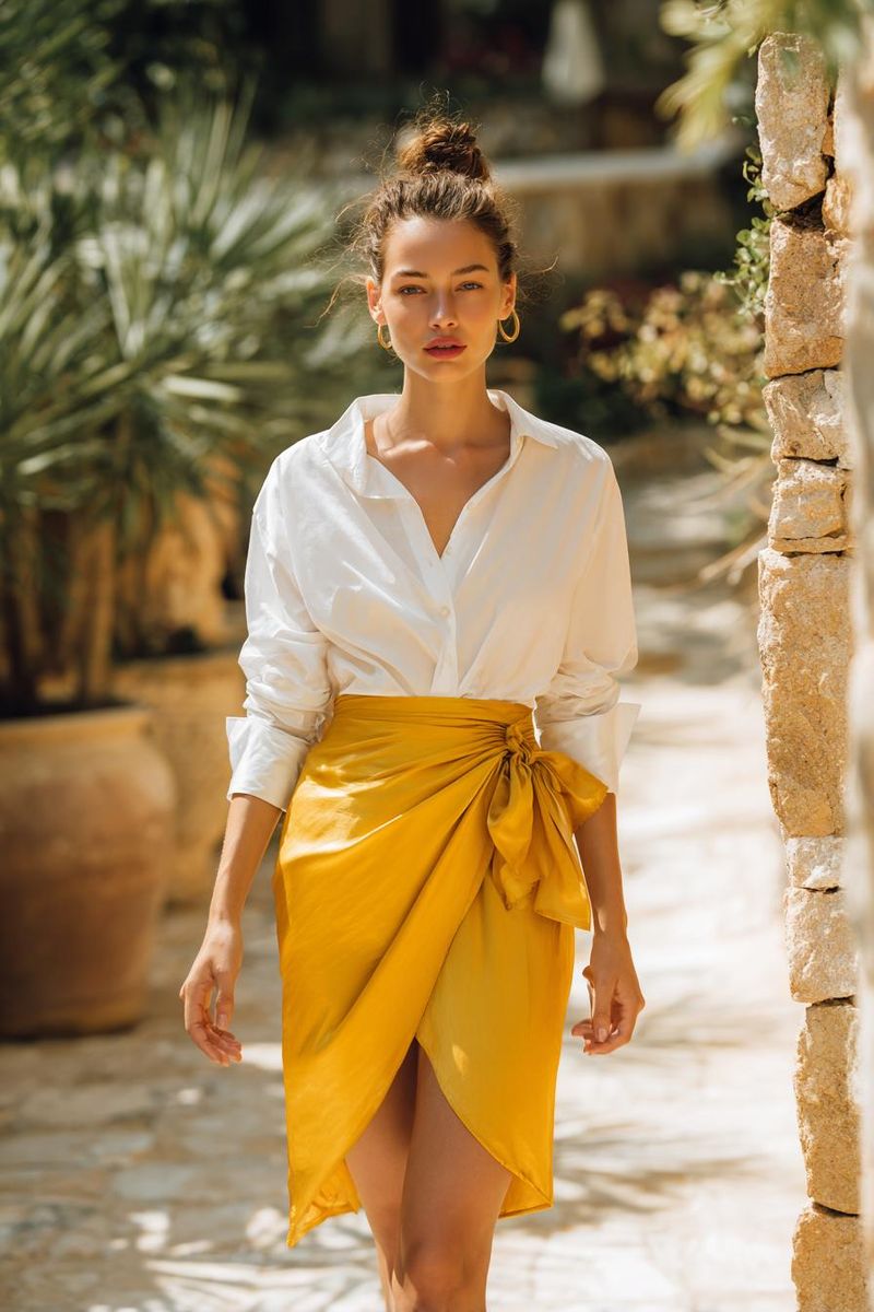 Woman in elegant summer outfit look 3