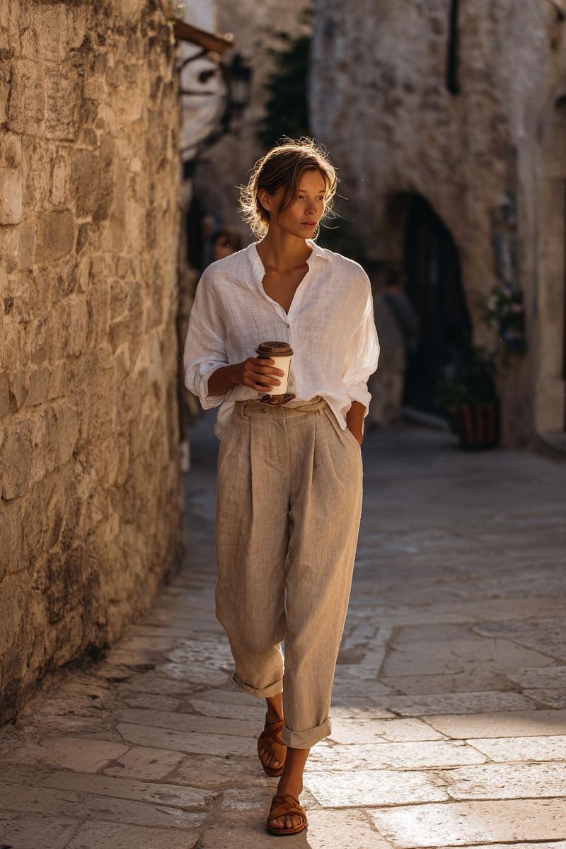 Woman in elegant summer outfit look 3