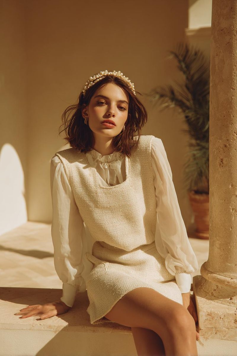 Woman in elegant summer outfit look 2