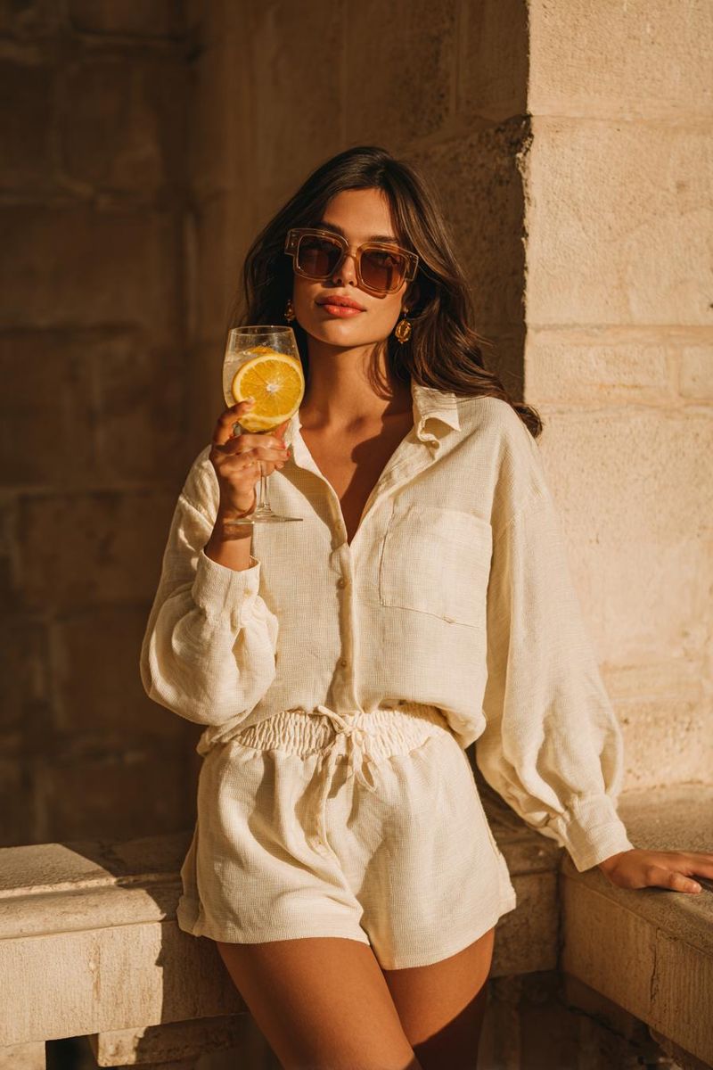 Woman in elegant summer outfit look 4