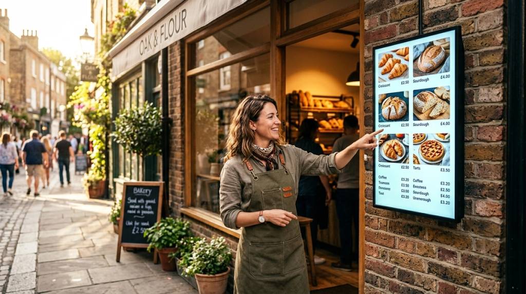 Small business using cloud digital signage without extra hardware