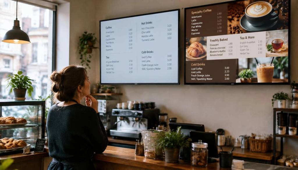 A manager reviewing user roles and screen access in a digital signage dashboard