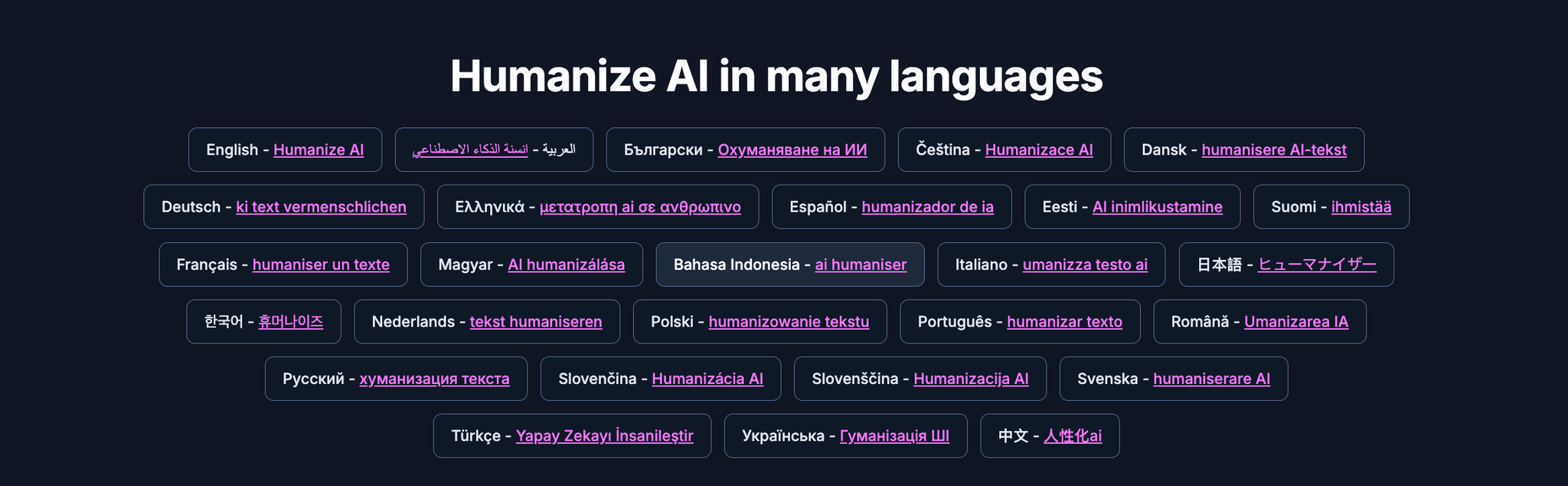Multilingual Humanization