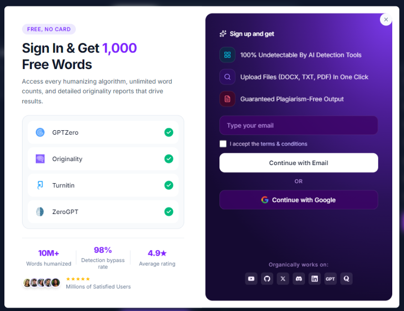 HumanizeAIText.ai-review-sing-up-offer