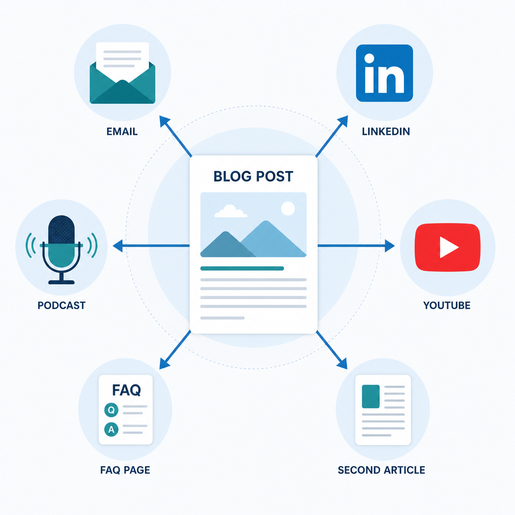 cover image for how to repurpose a blog using AI by humanizeaitext.ai