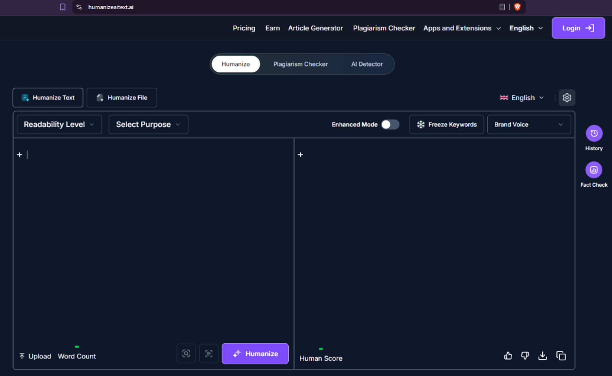 HumanizeAIText.ai-review-main-screen-view