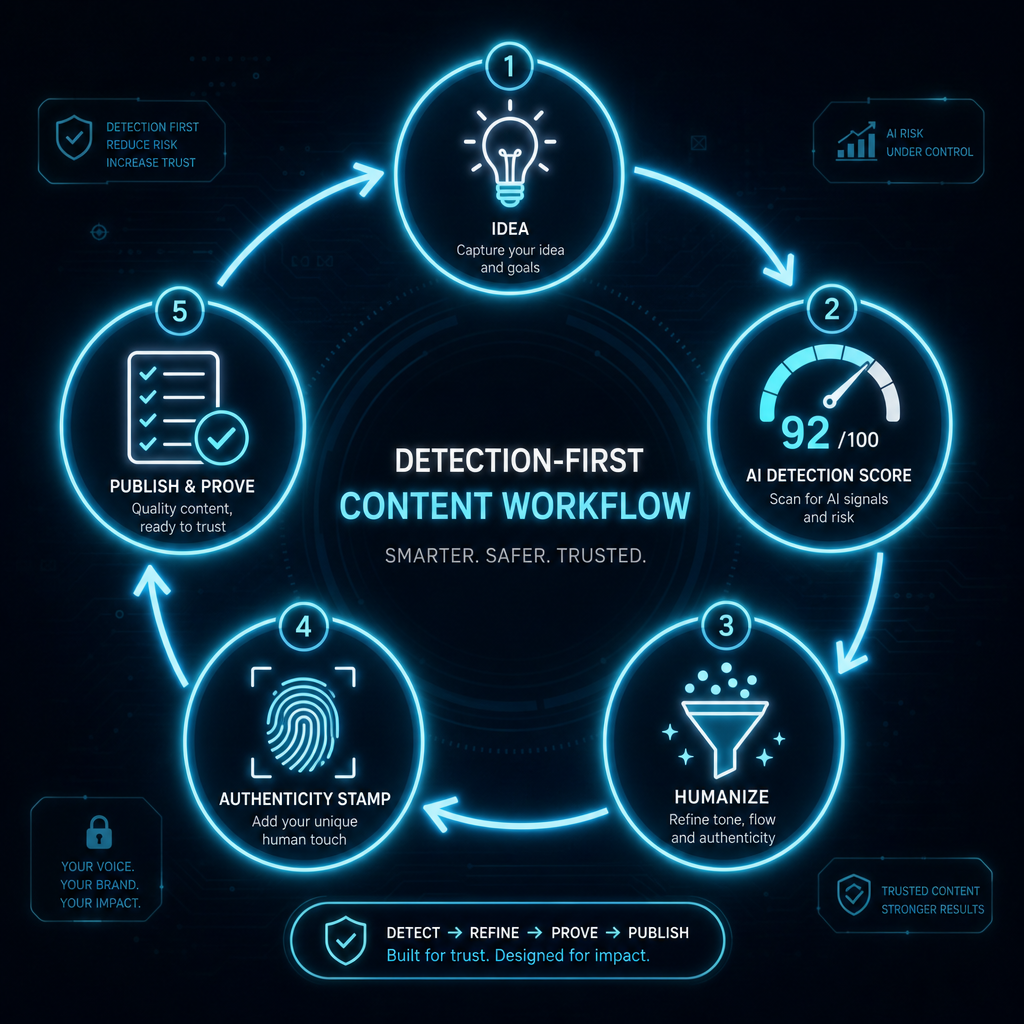 Flowchart showing how to create original non-AI Linkedin posts