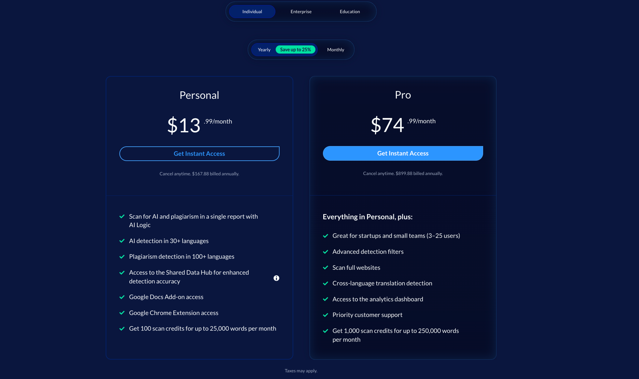 Copyleaks — Pricing