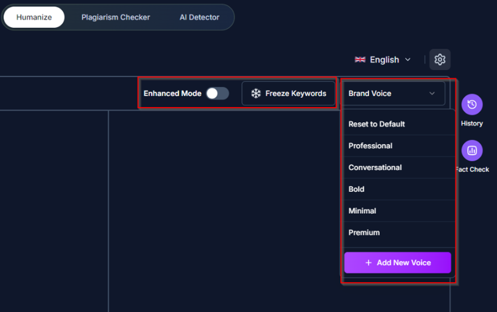 HumanizeAIText.ai-review-brand-voice-selection-feature