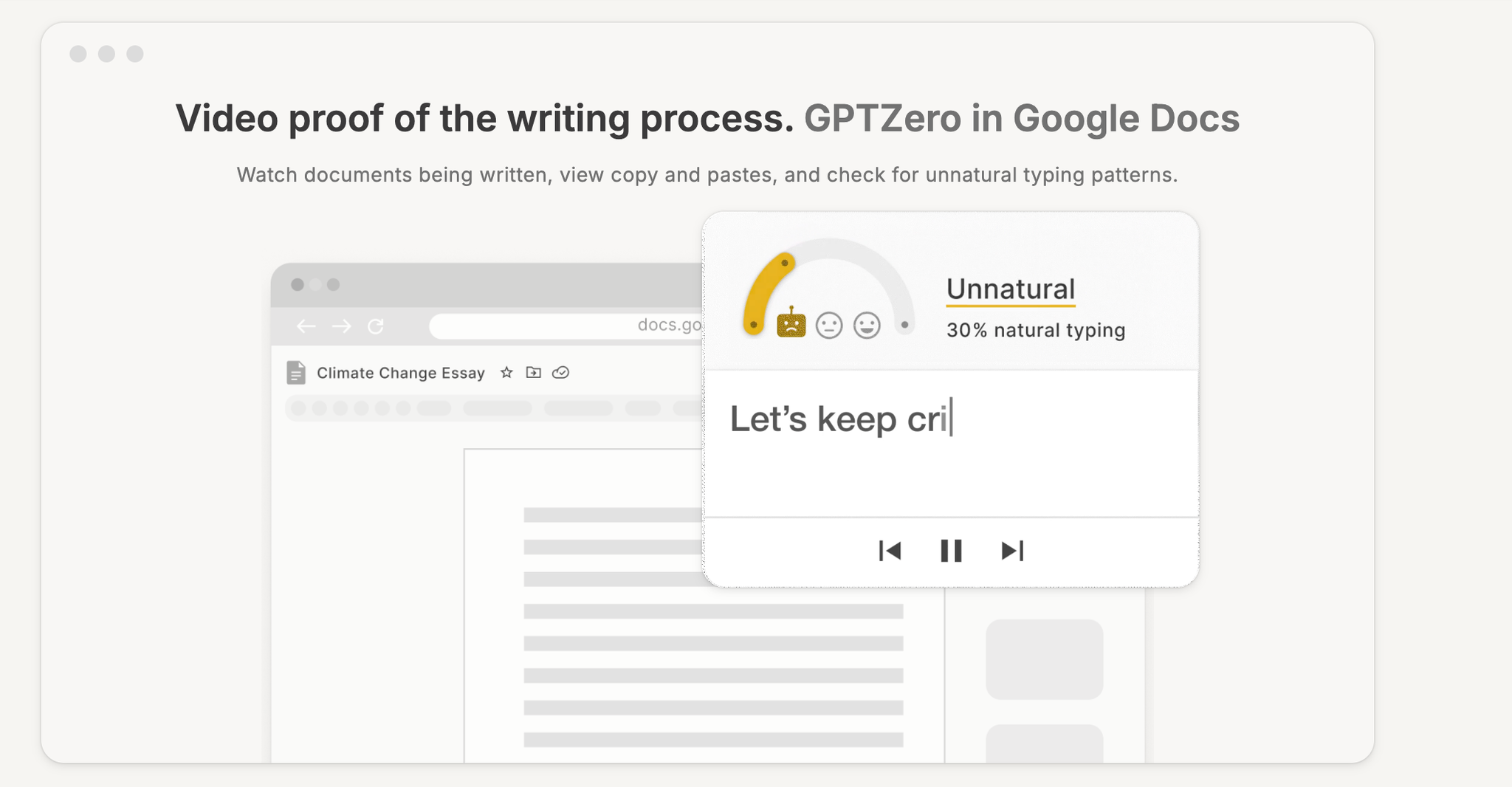 Writing Replay for Human Verification