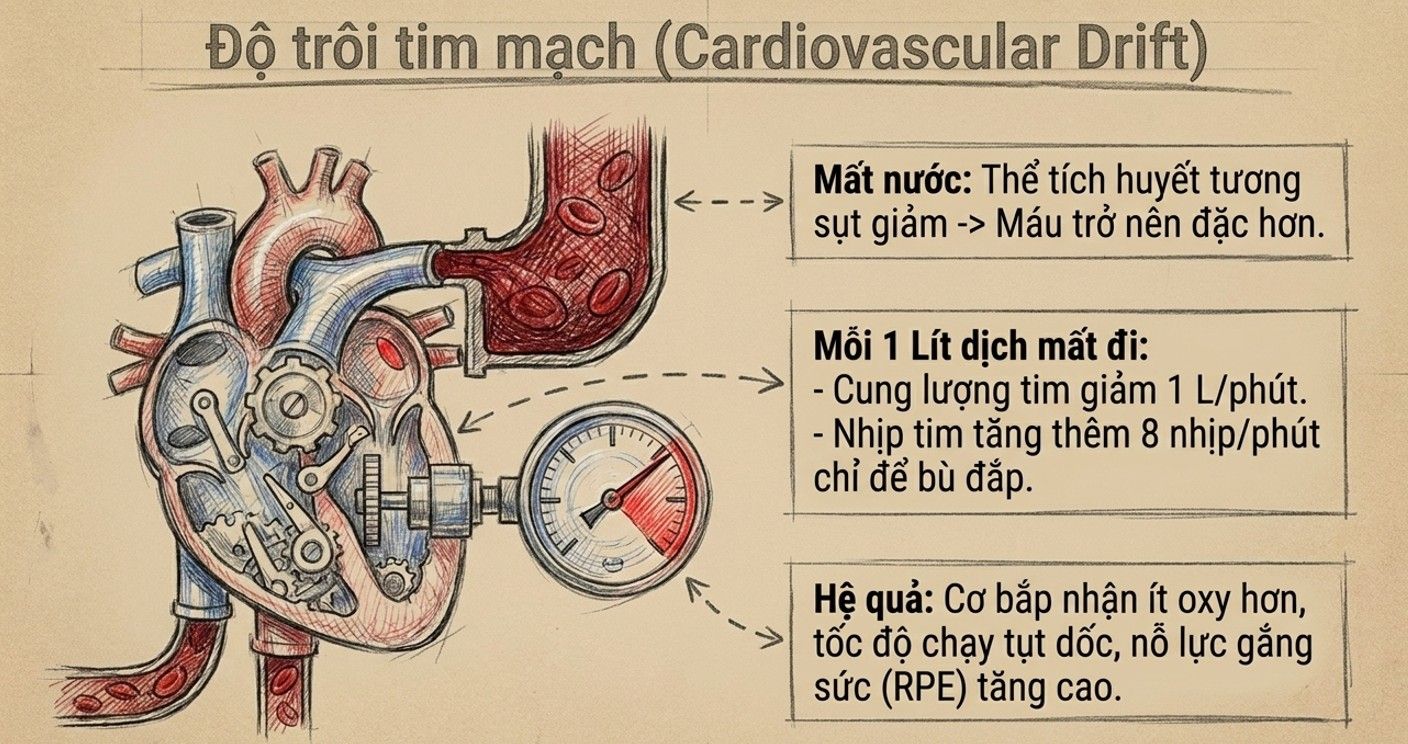 nhịp tim tăng khi mất nước nhiều