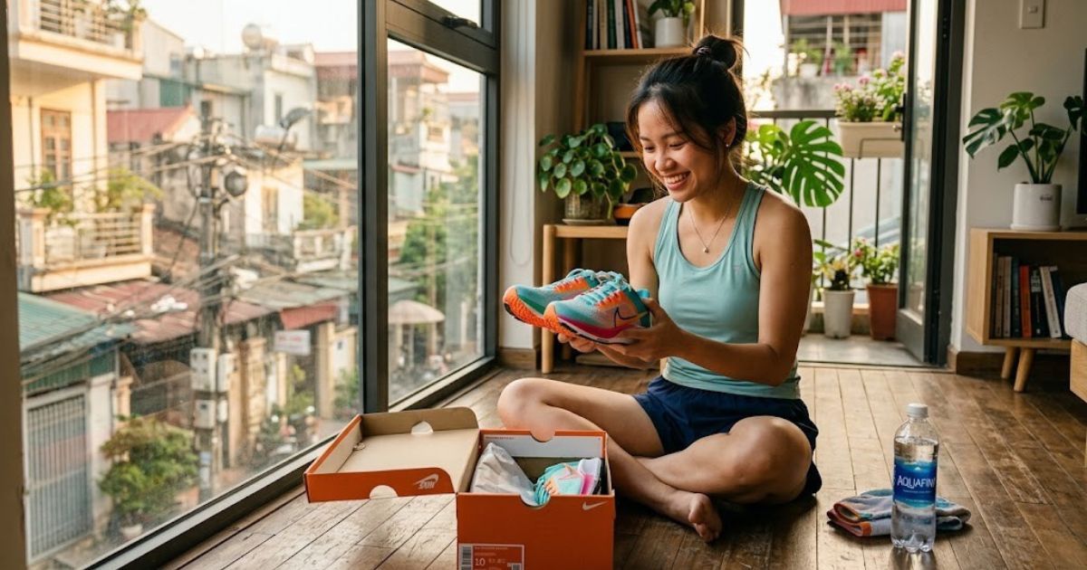 Runner ngồi nghỉ bên đường sau buổi chạy — lỡ buổi tập thì quay lại lịch tuần sau, không tự dằn vặt