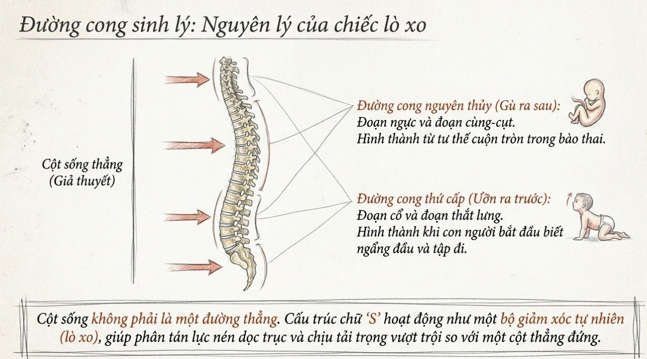 đường cong tự nhiên của đốt sống