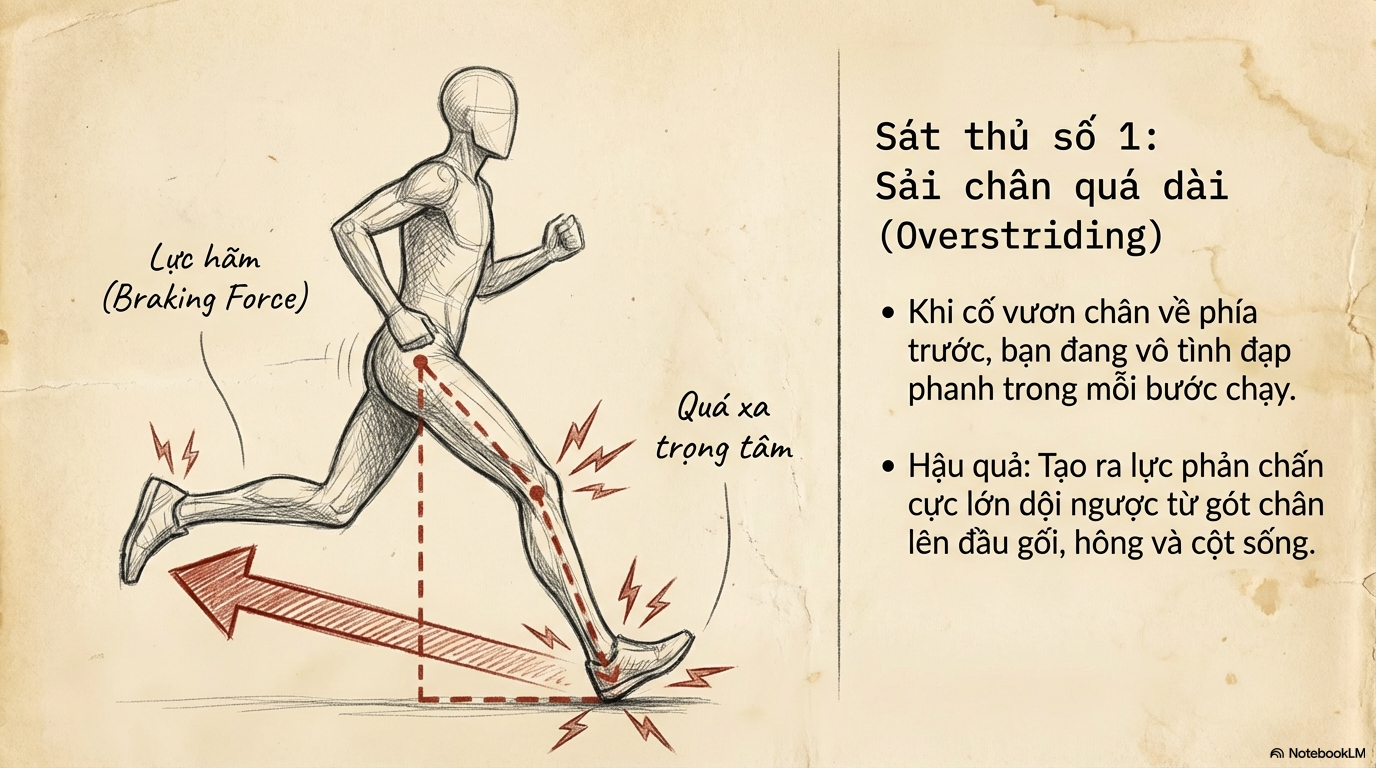 Sản chân quá dài khi chạy bộ