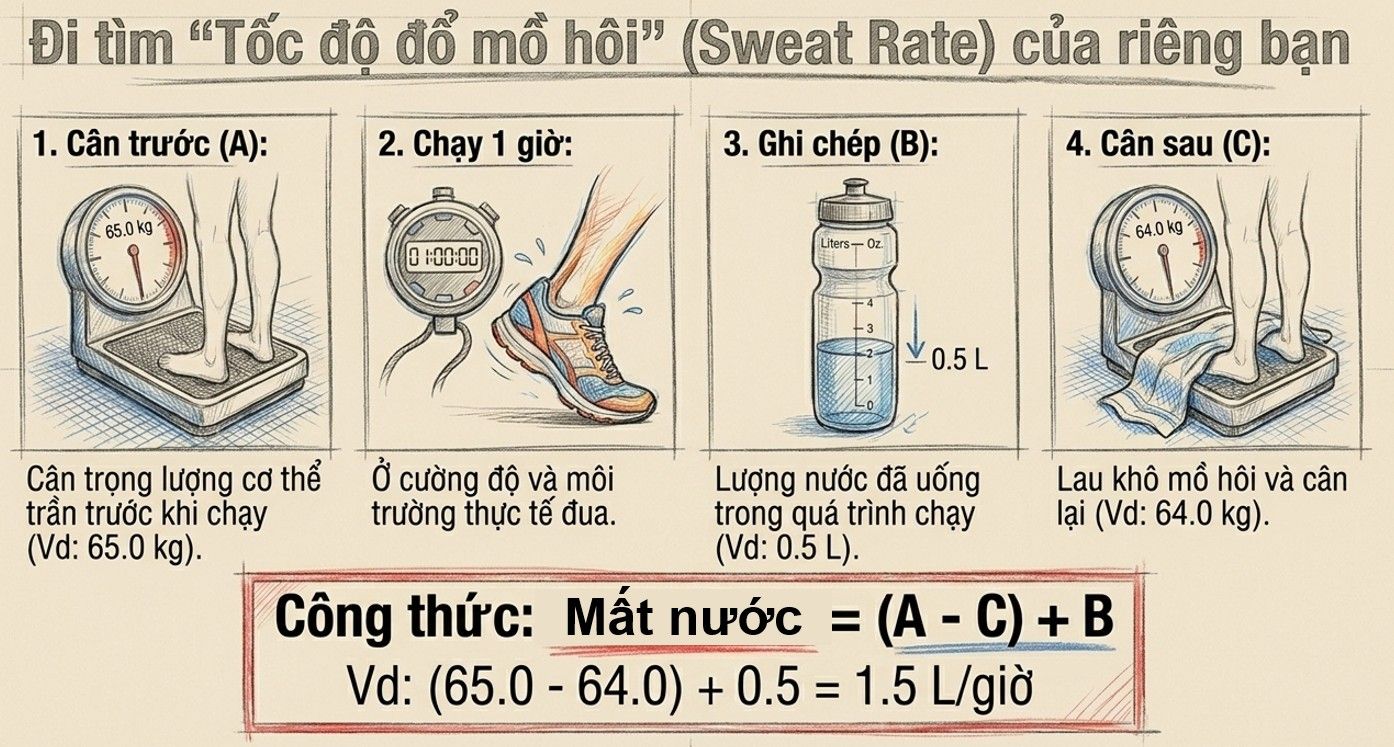 tính lượng mồ hôi mất đi