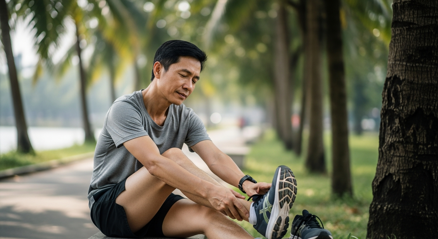 Runner phục hồi sau overtraining với giấc ngủ đủ và chạy zone 2 nhẹ nhàng