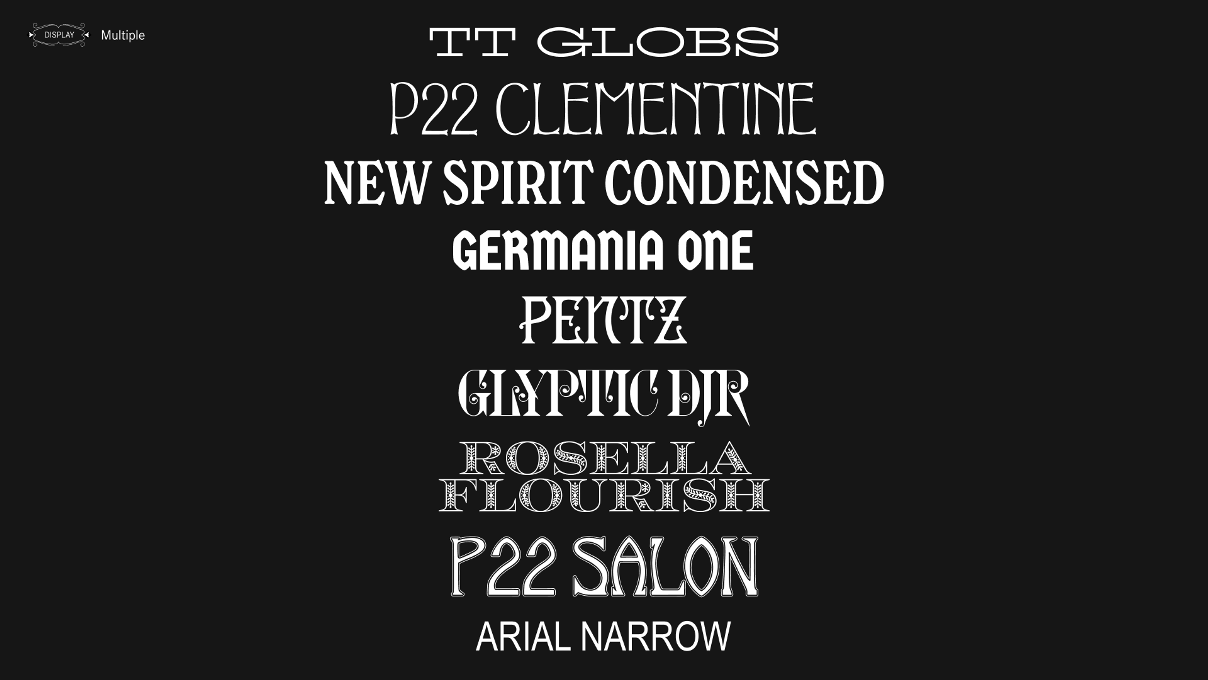 typefaces. Copyright Cotton Design, Talia Cotton