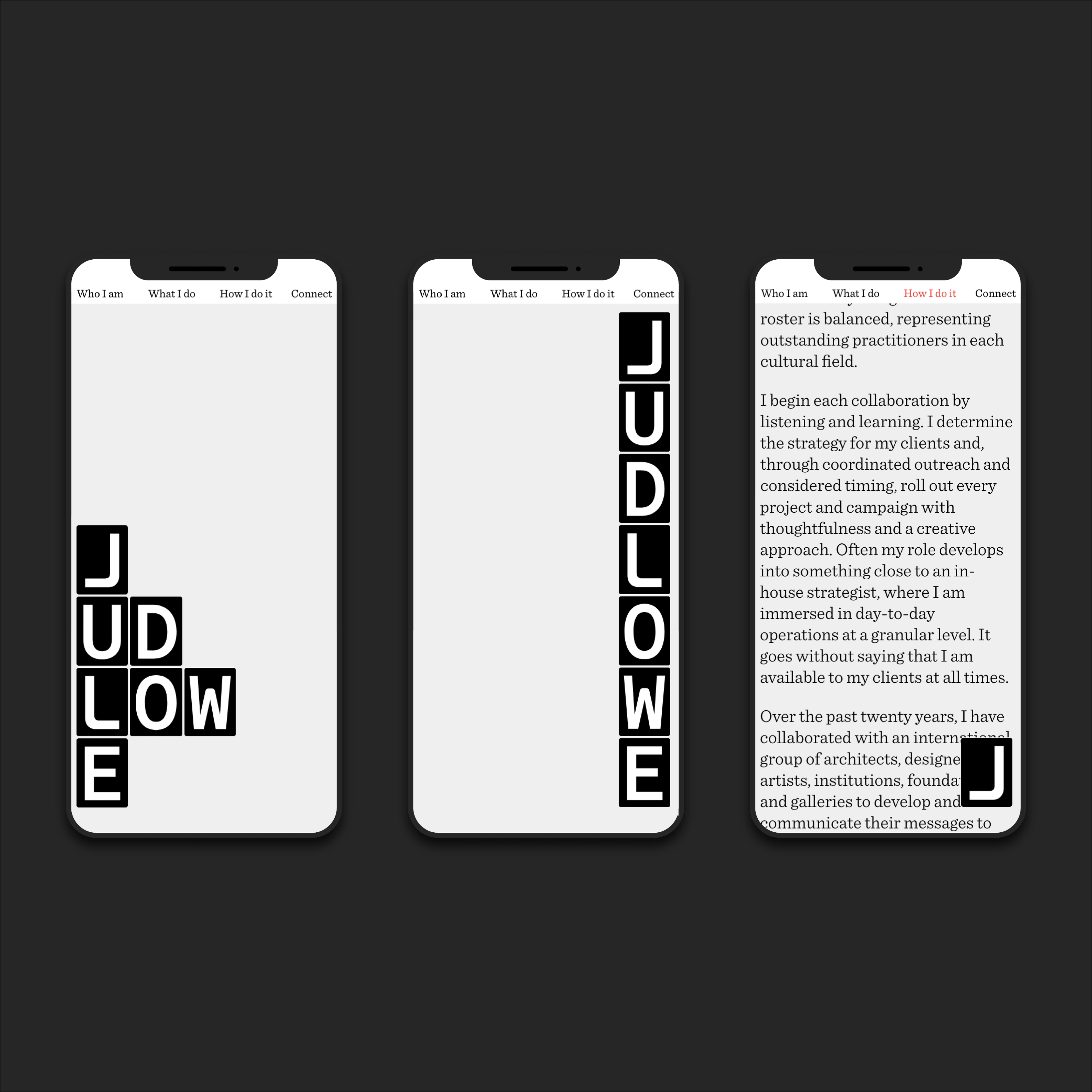 Mobile views of website pages. Copyright Cotton Design, Talia Cotton