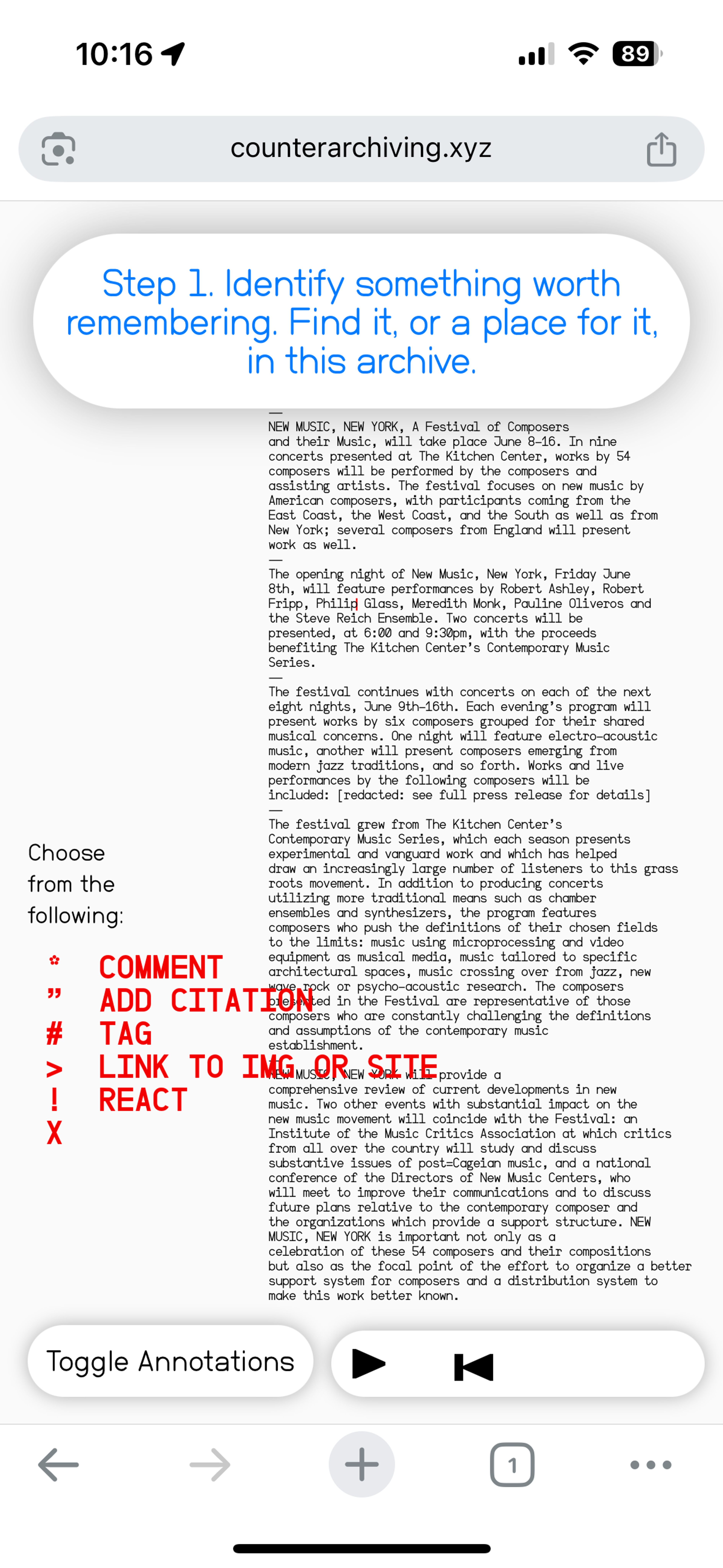 mobile view of website with text and various shapes . Copyright Cotton Design, Talia Cotton