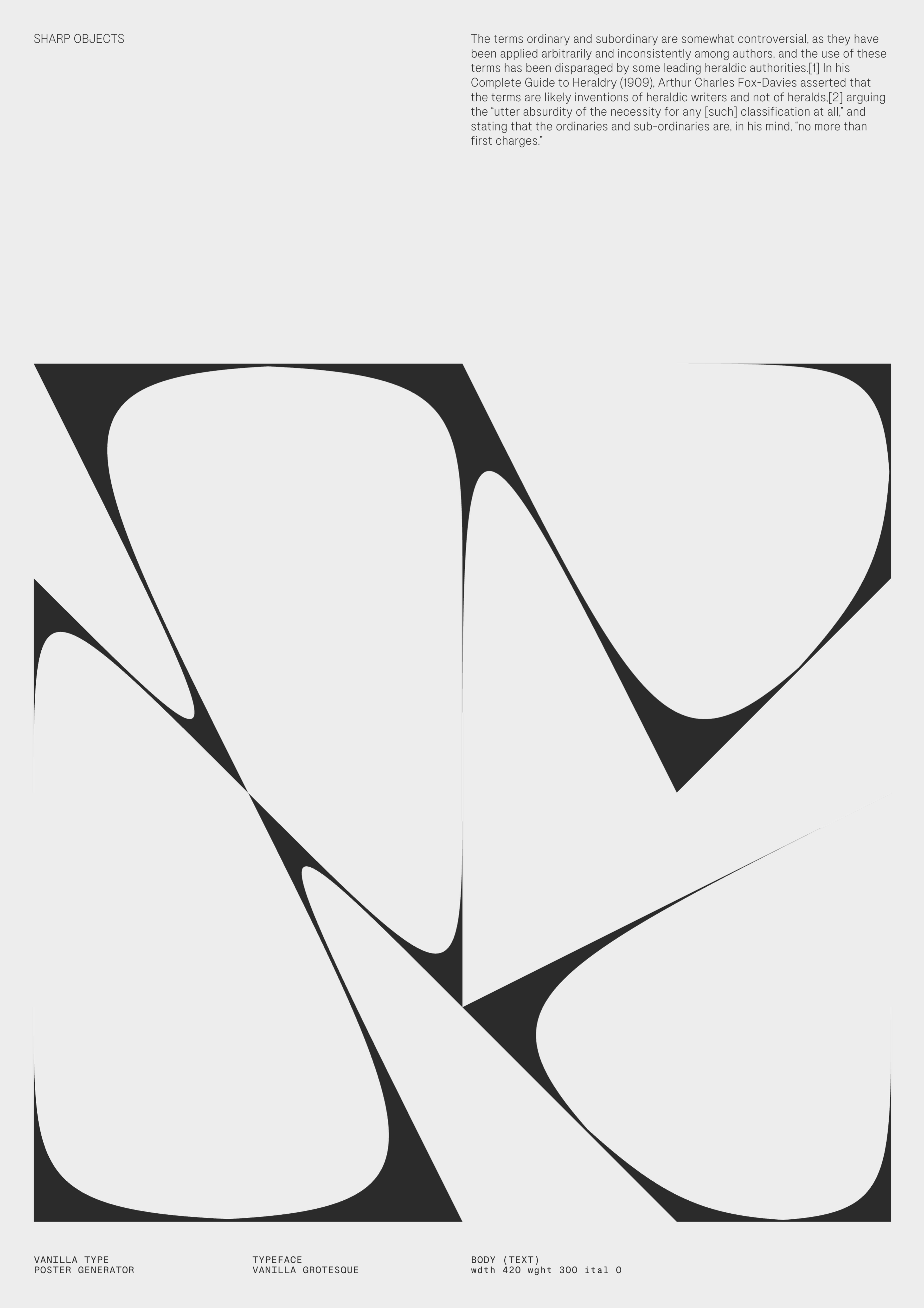 Giant abstract letter “W” stretched and distorted.. Copyright Cotton Design, Talia Cotton