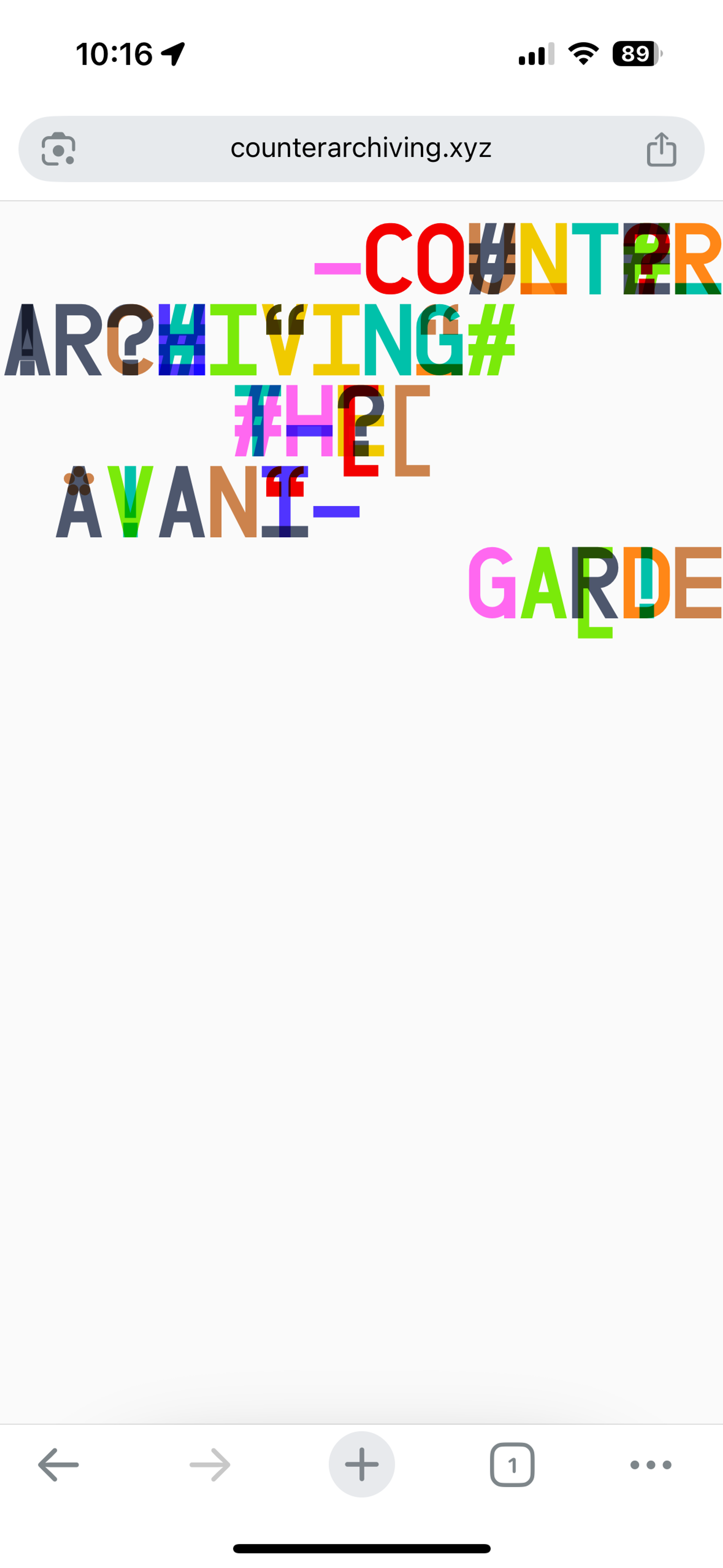 mobile view of website with text and various shapes . Copyright Cotton Design, Talia Cotton