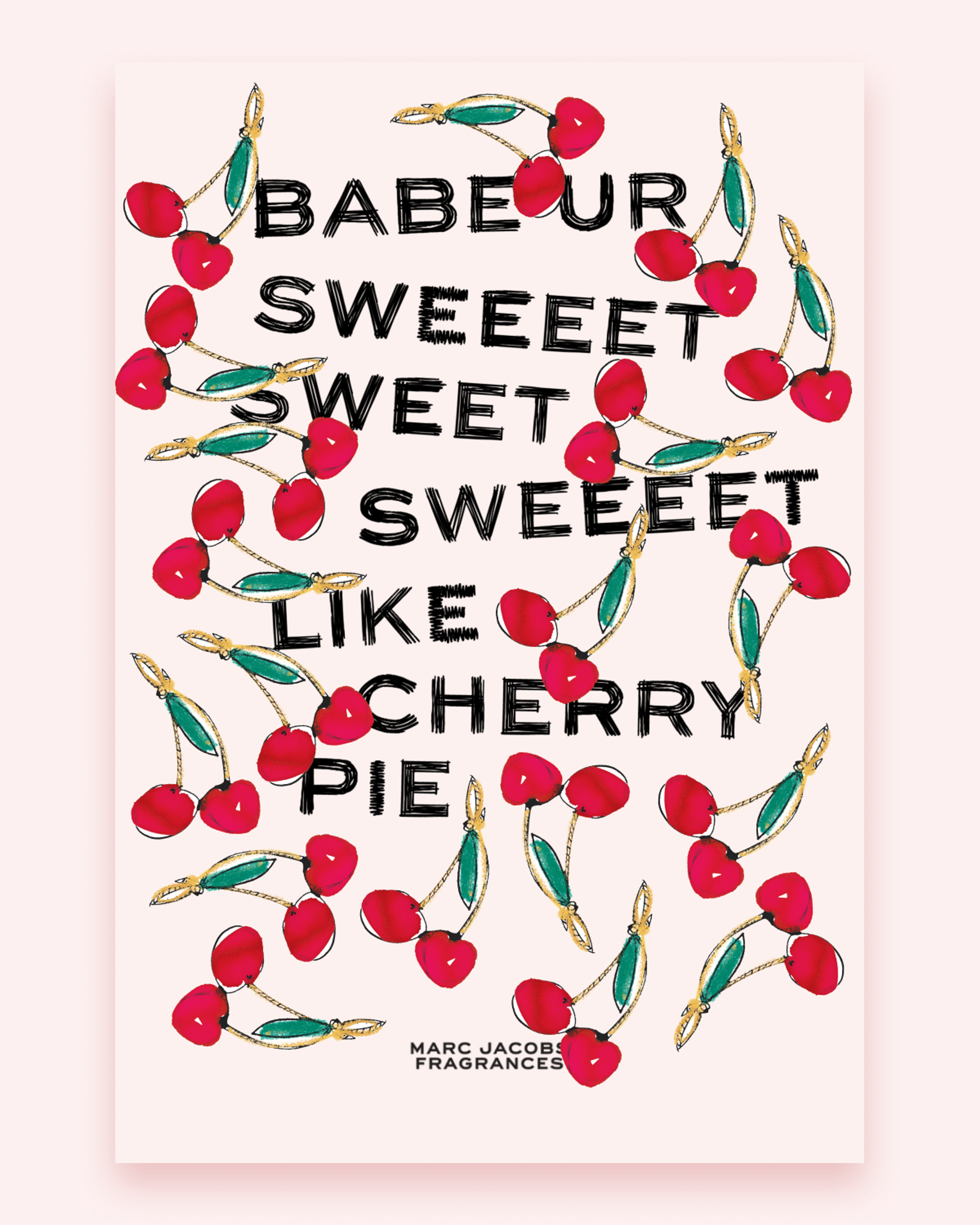 Cute stickers and letters on pink background. Copyright Cotton Design, Talia Cotton