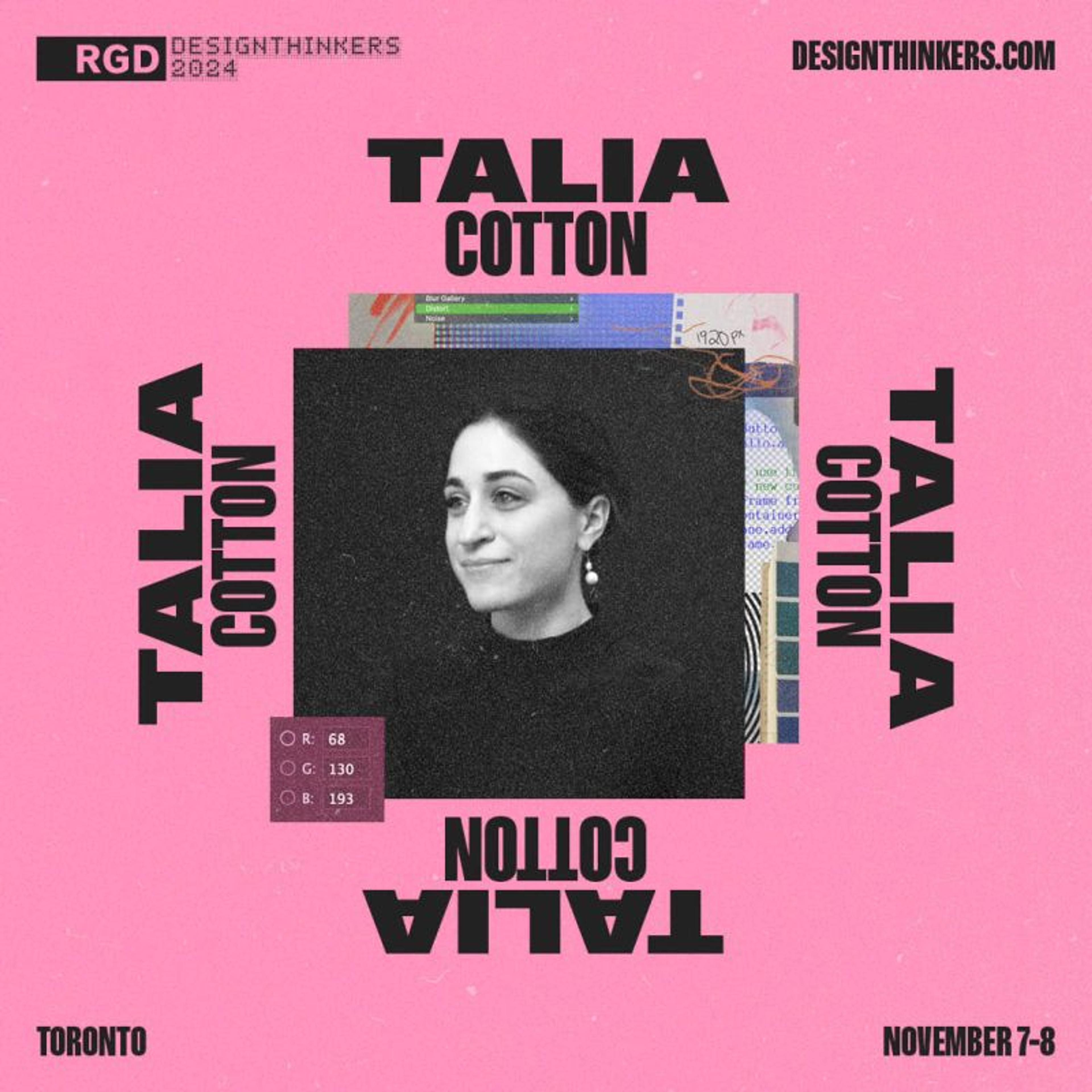 Talia Cotton to speak at Toronto's Meridien Hall for RGD Canada's DesignThinkers event—Canada’s largest graphic design conference.