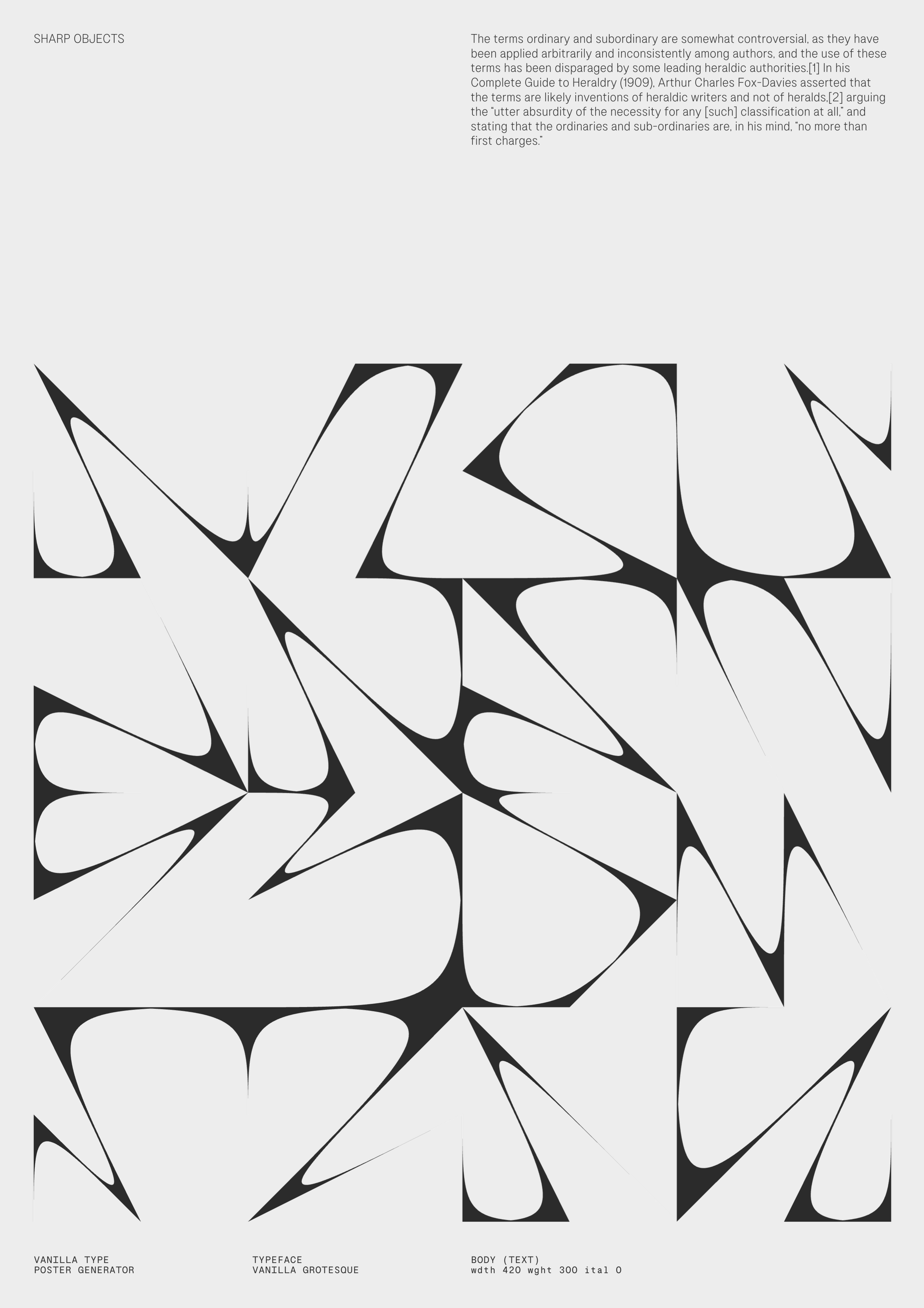 Large distorted letters layered abstractly.. Copyright Cotton Design, Talia Cotton
