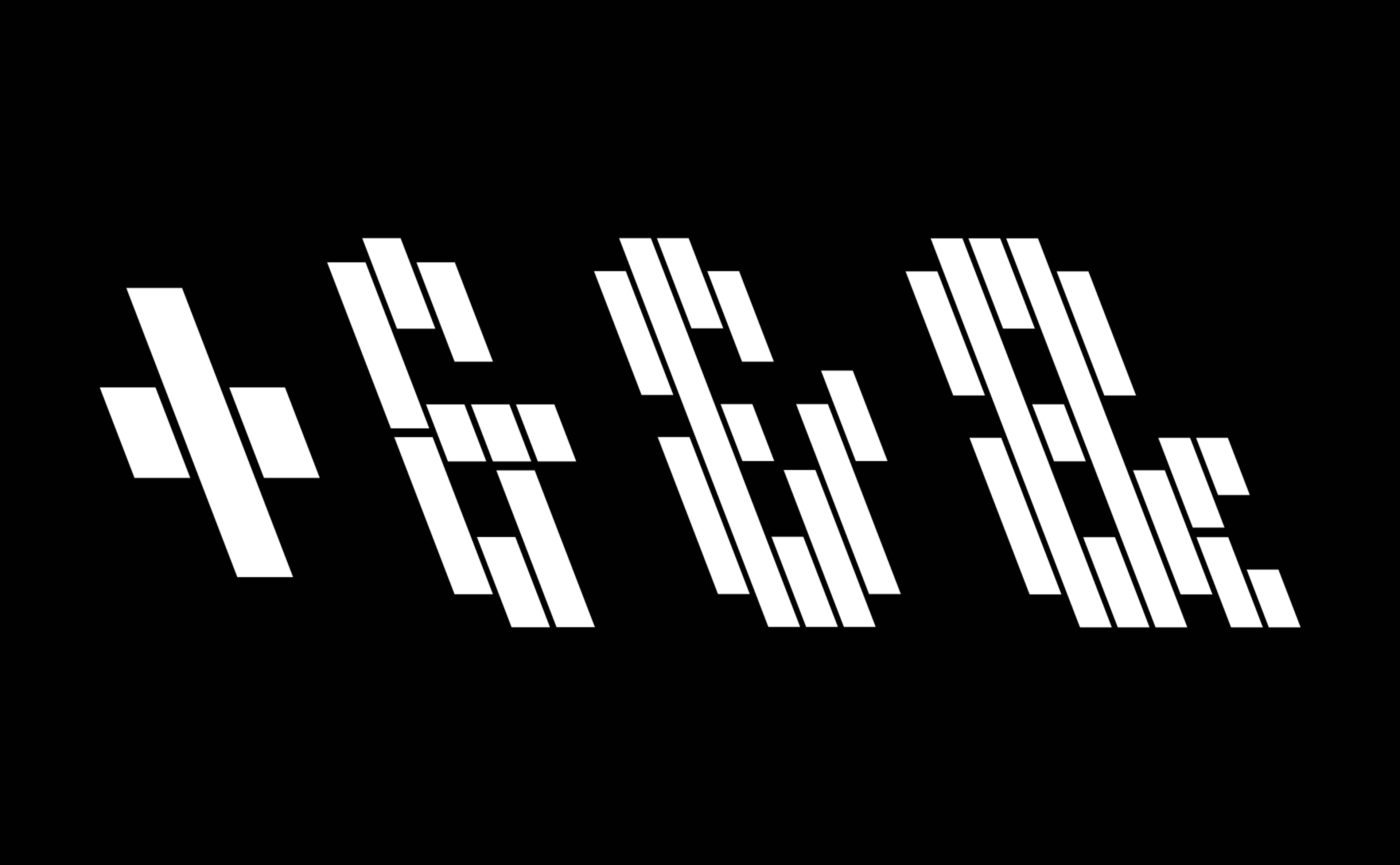 "&&&&" written in the four weights of the backslash typeface. Copyright Cotton Design, Talia Cotton