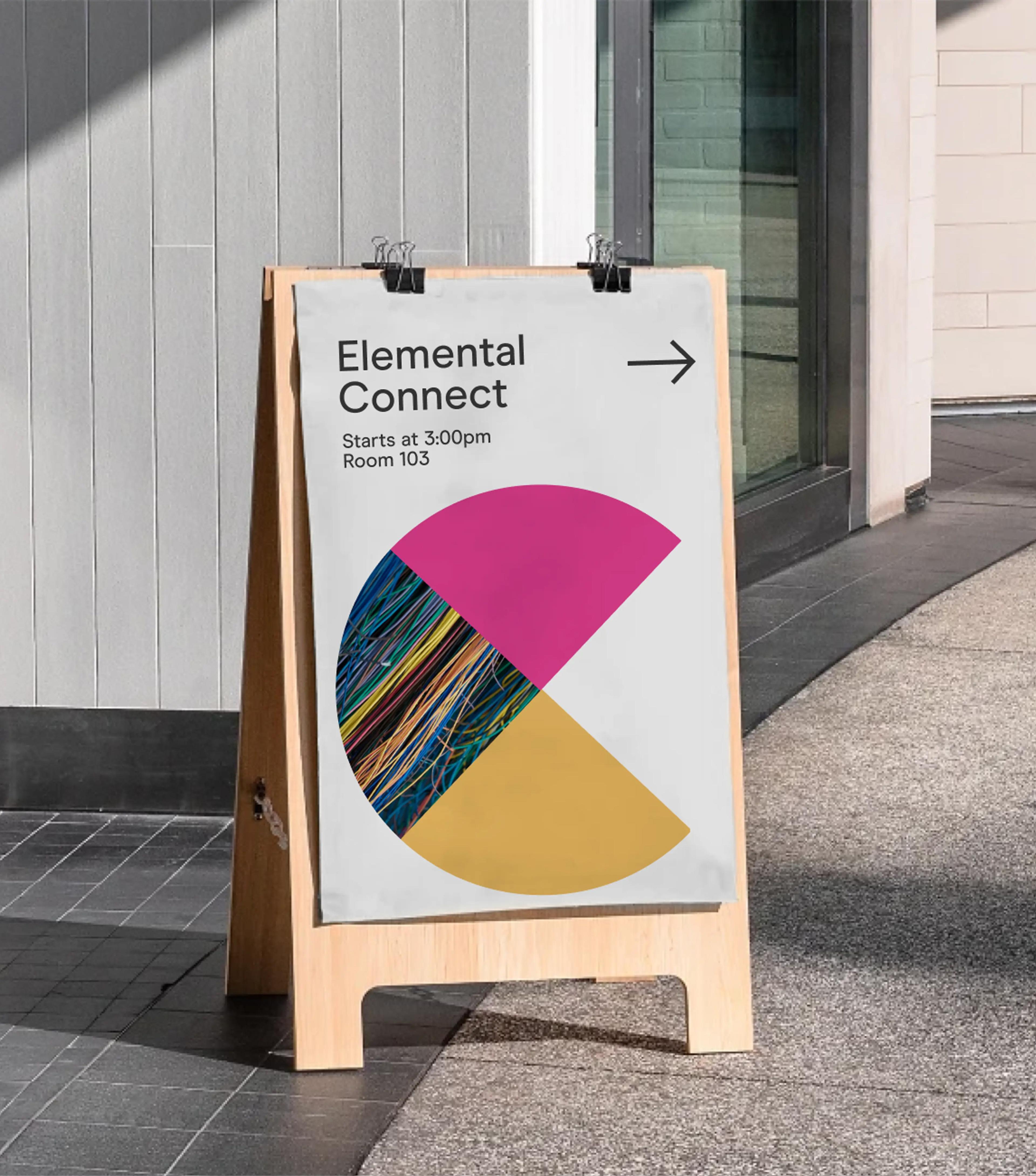 Vertical frame of Elemental Connect in context. Copyright Cotton Design, Talia Cotton