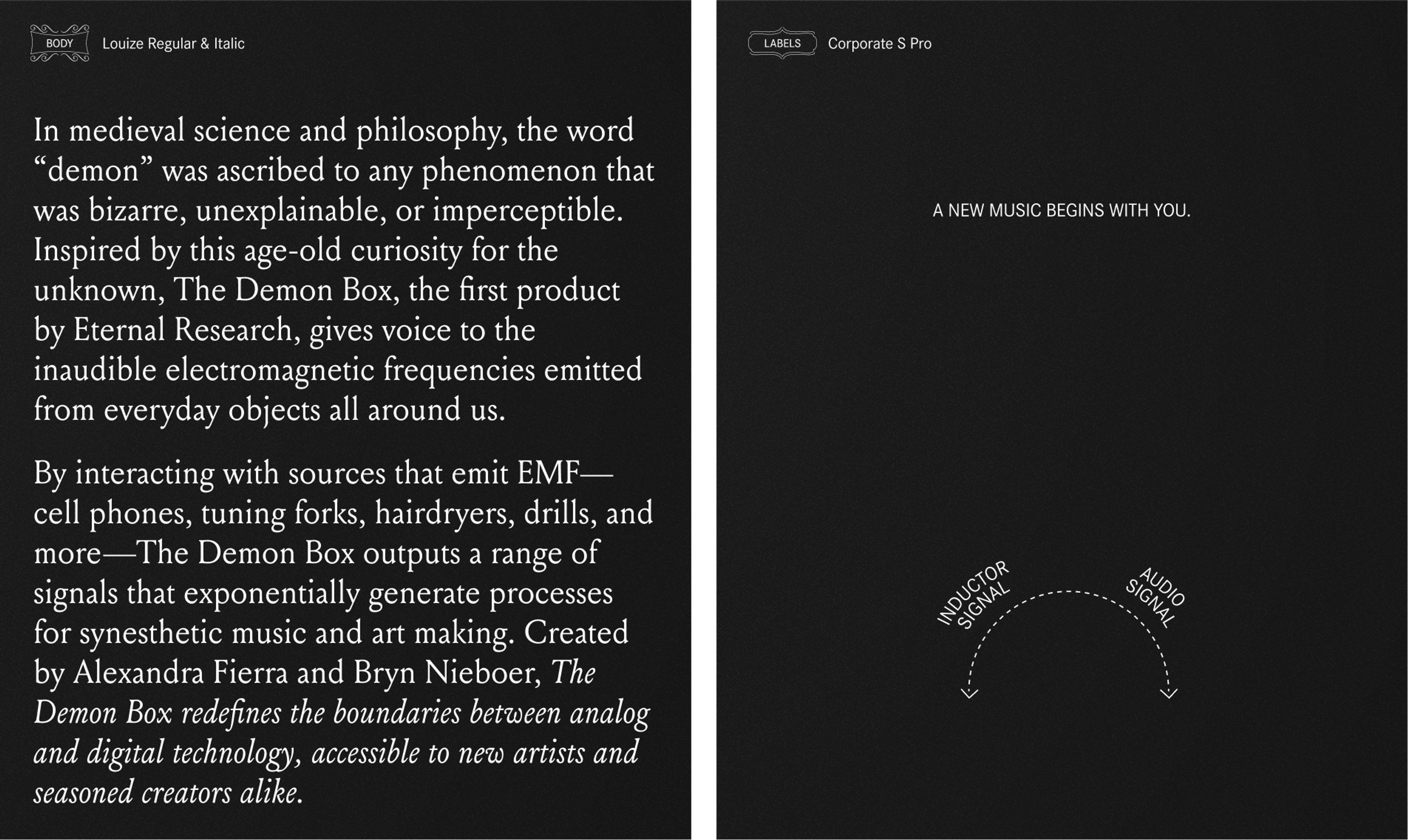 secondary fonts . Copyright Cotton Design, Talia Cotton