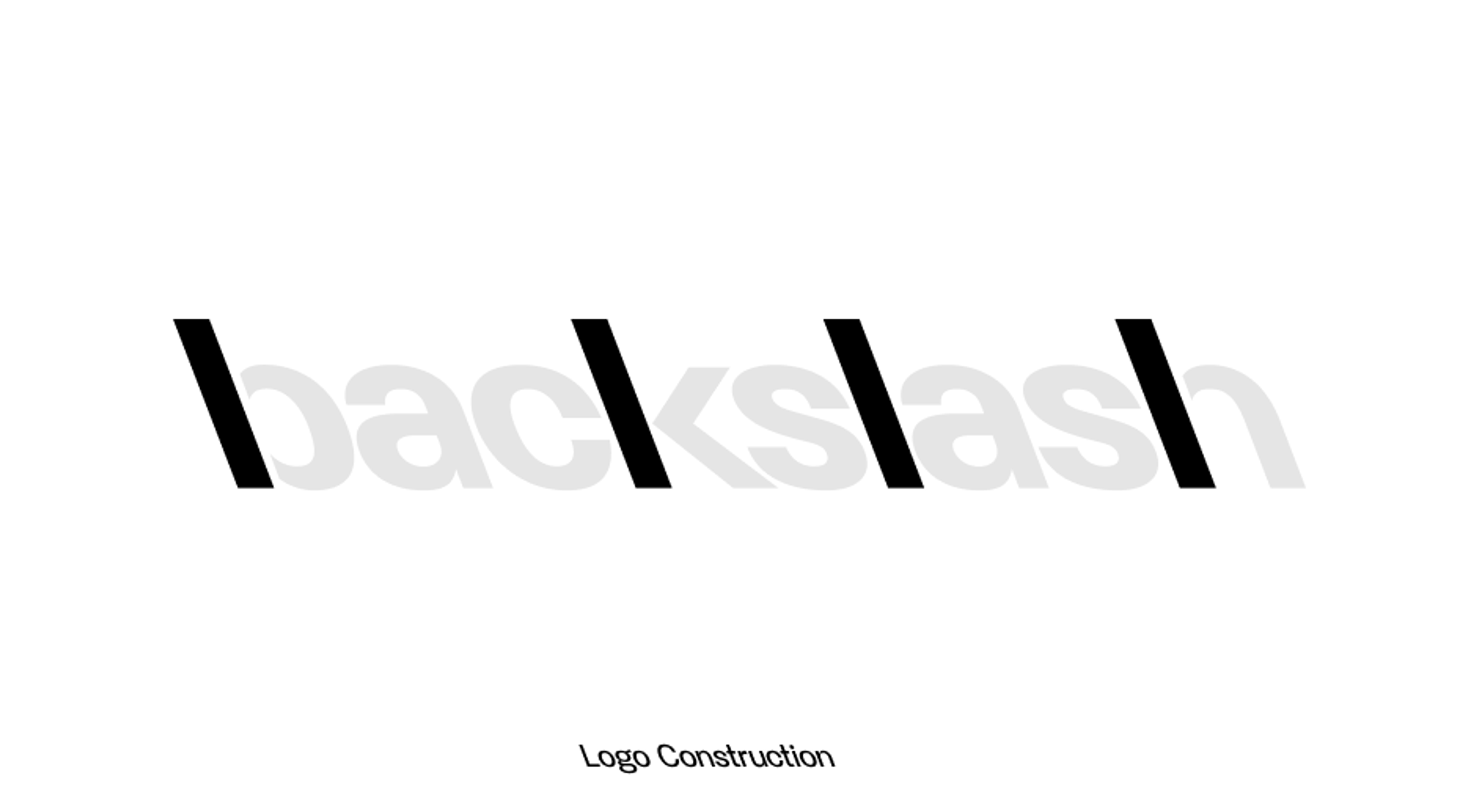 the backslash logo construction. Copyright Cotton Design, Talia Cotton