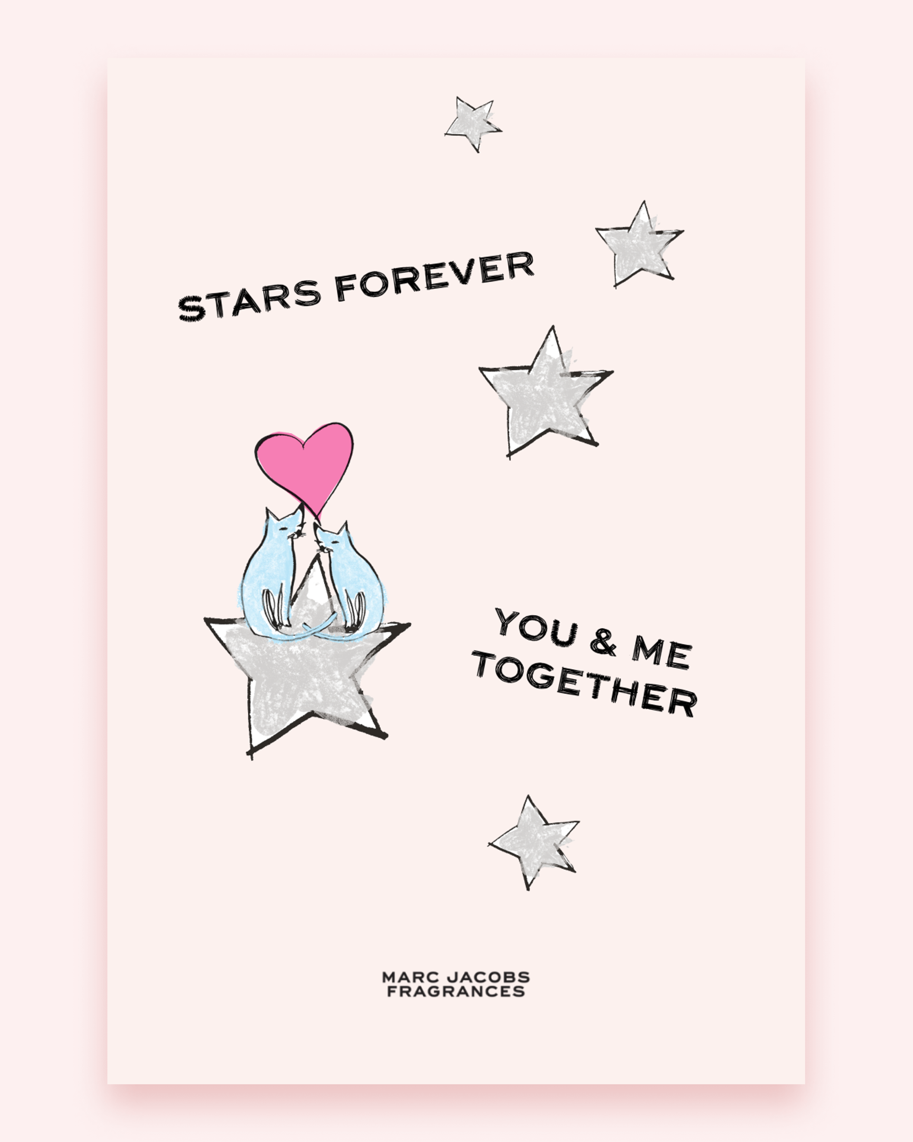 Cute stickers and letters on pink background. Copyright Cotton Design, Talia Cotton