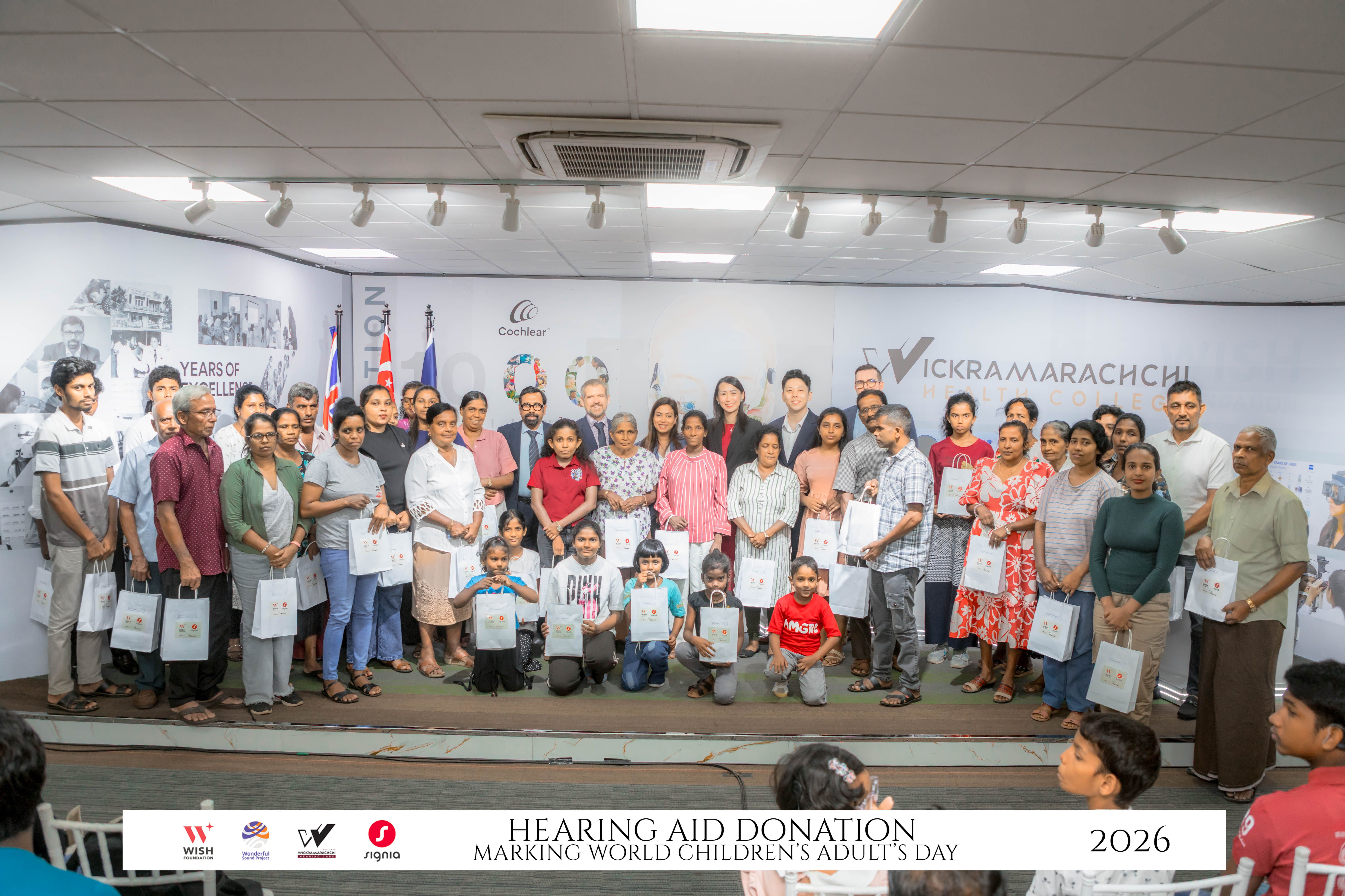 50 hearing aids donated on World Children’s and Adult’s day. Supported by WISH Foundation, Signia, Wickramarachchi Hearing care & Wonderful Sound Project