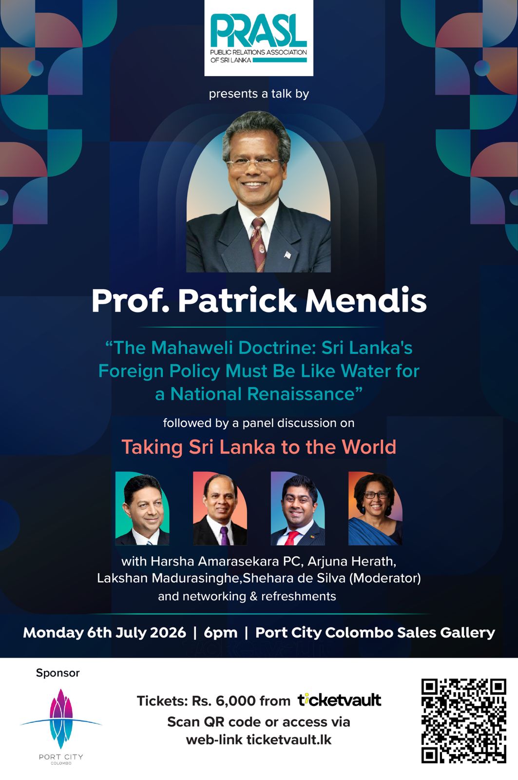 PR Association to conduct high profile talk with Prof. Patrick Mendis and panel on Taking Sri Lanka to the World