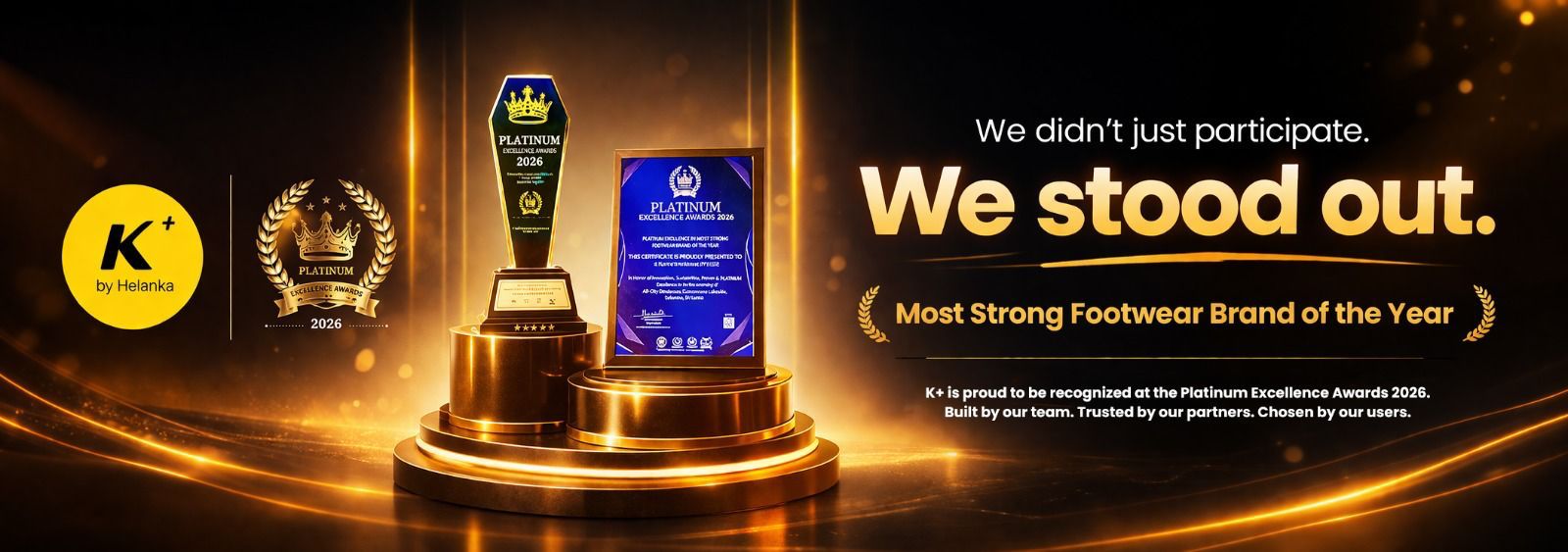 K+ by Helanka Named Strongest Footwear Brand of the Year at Platinum Excellence Awards 2026