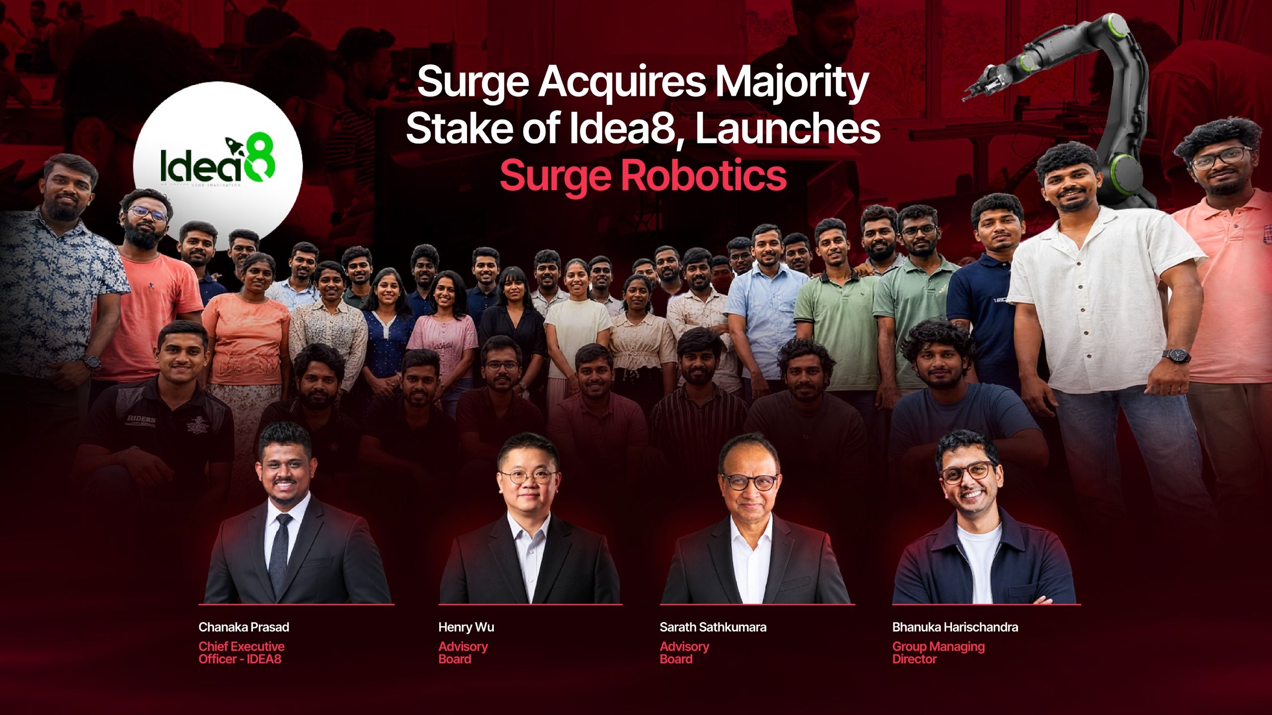 Surge Acquires Majority Stake in IDEA8 to Launch Surge Robotics