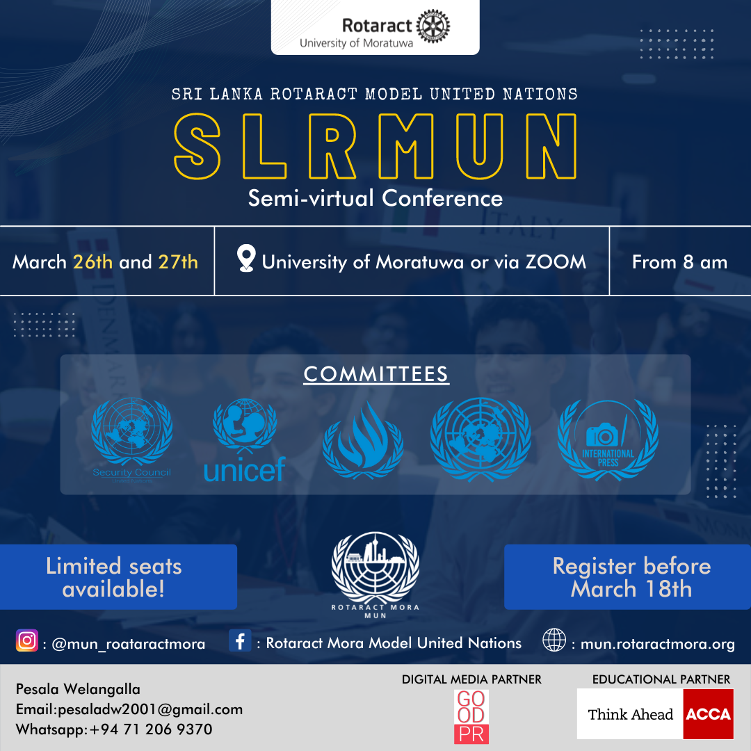Sri Lanka Rotaract Model United Nations (SLRMUN) – Semi-Virtual Conference