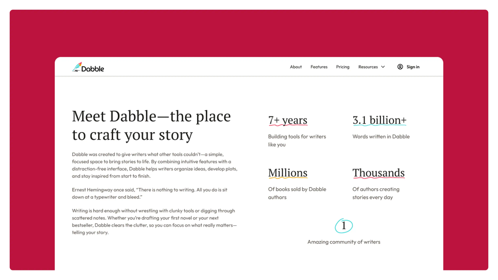 Dabble project screenshot 5