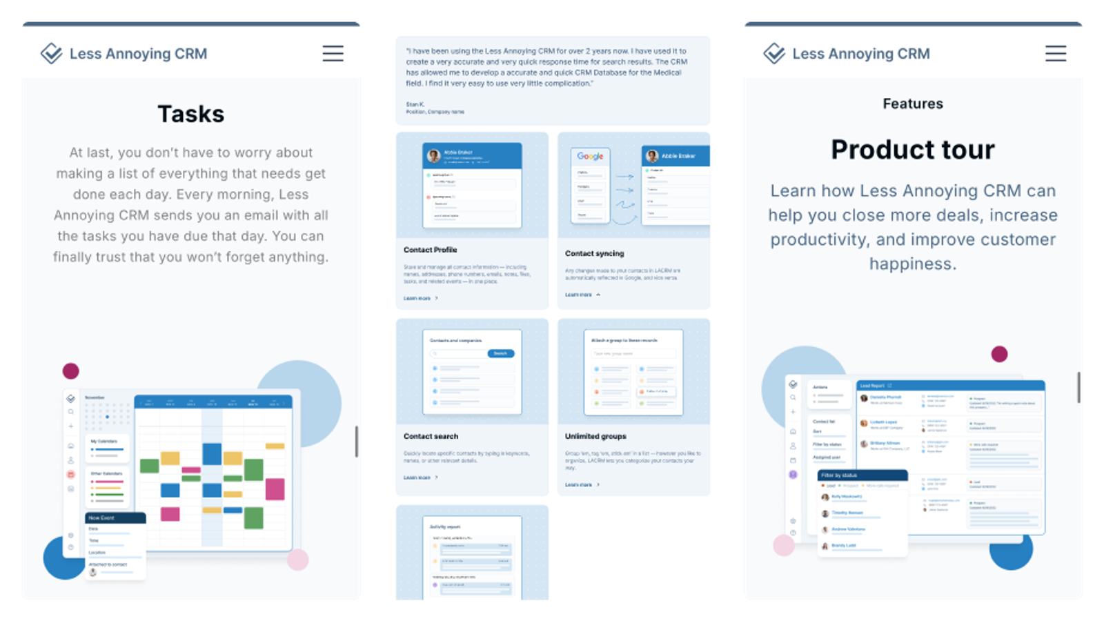 Less Annoying CRM project screenshot 2