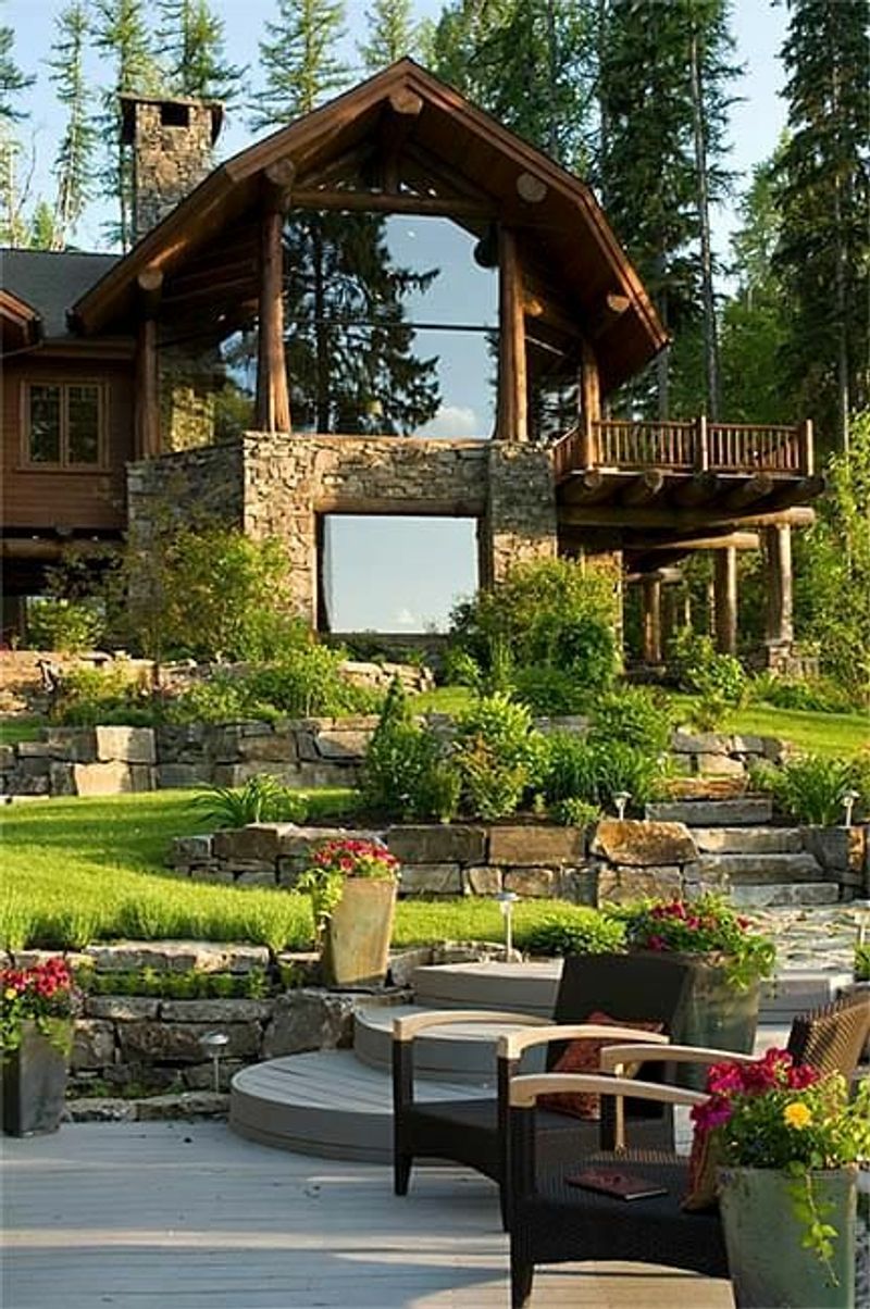 log cabin porches and deck