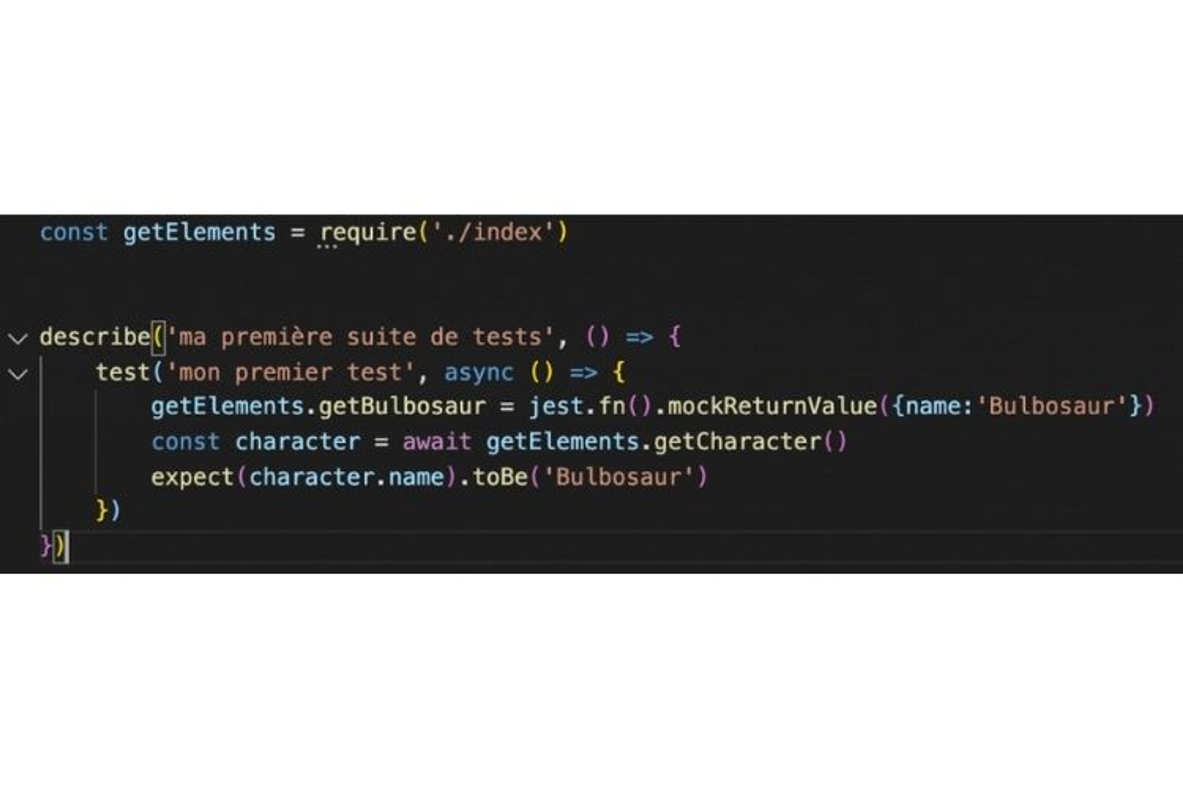 Dans mon test, j'utilise la méthode jest.fn et mockReturnValue pour abstraire l'appel API