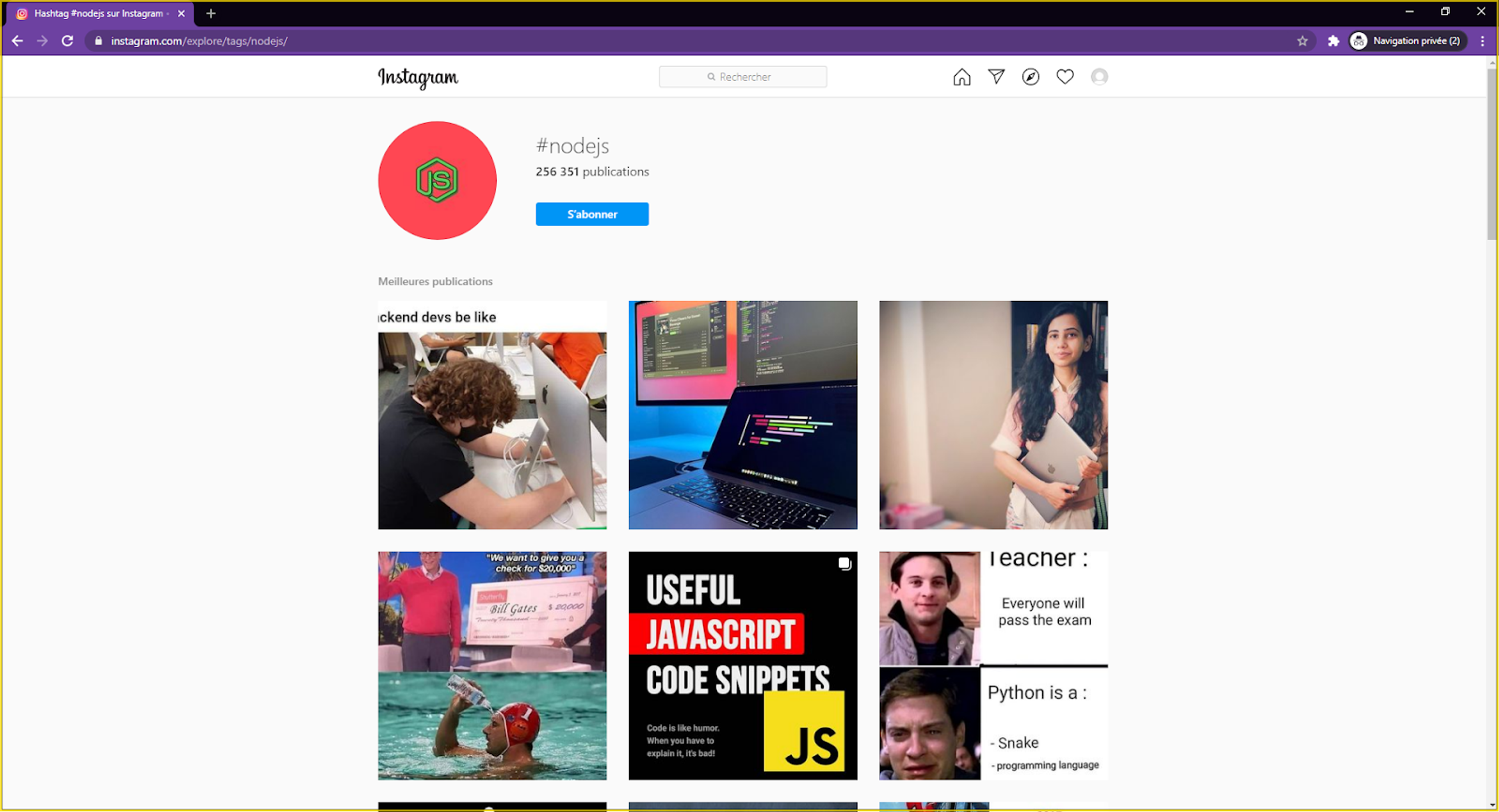 La liste des meilleures publications Instagram relatives à ce hashtag