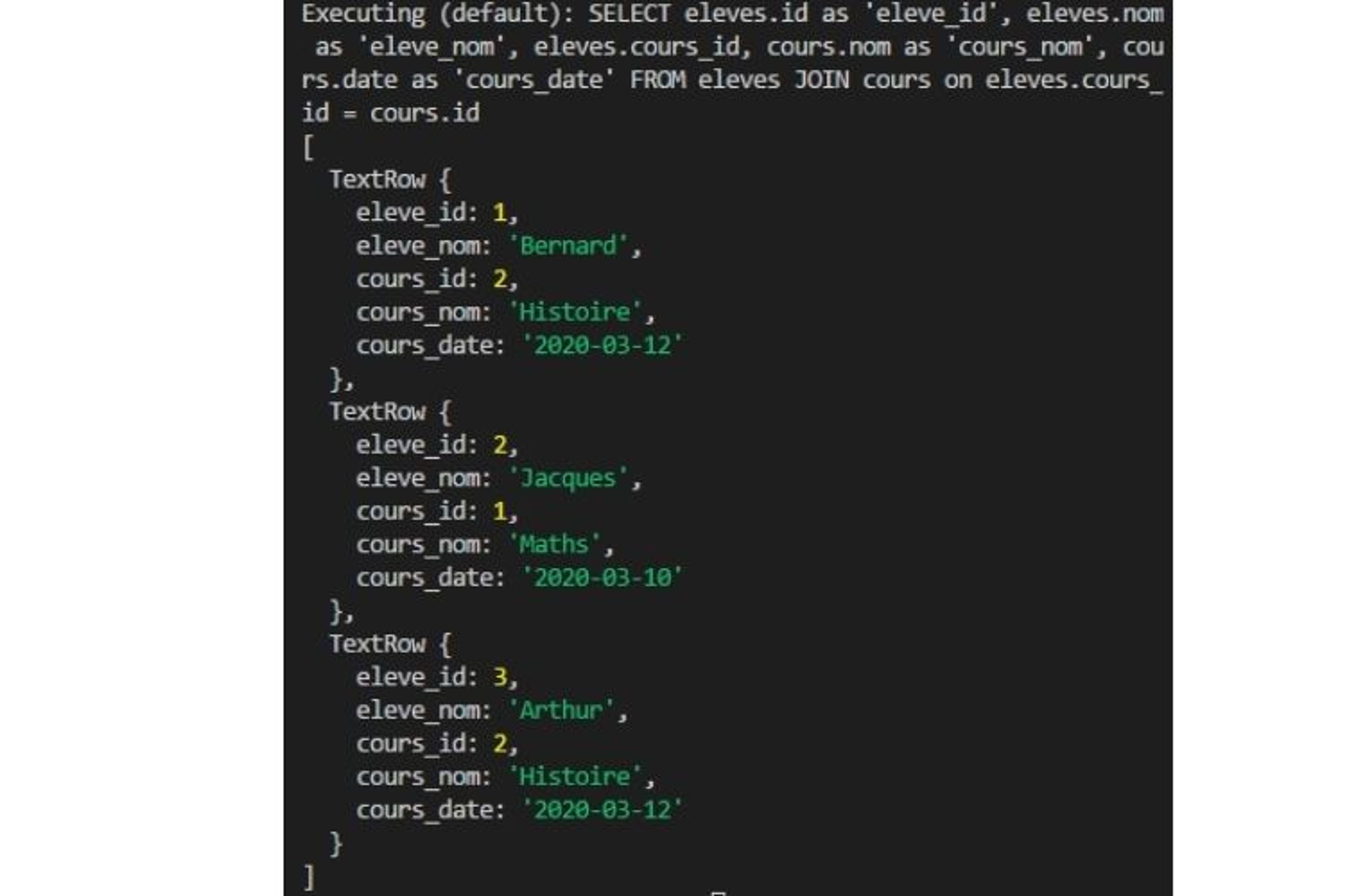 nodejs mysql select