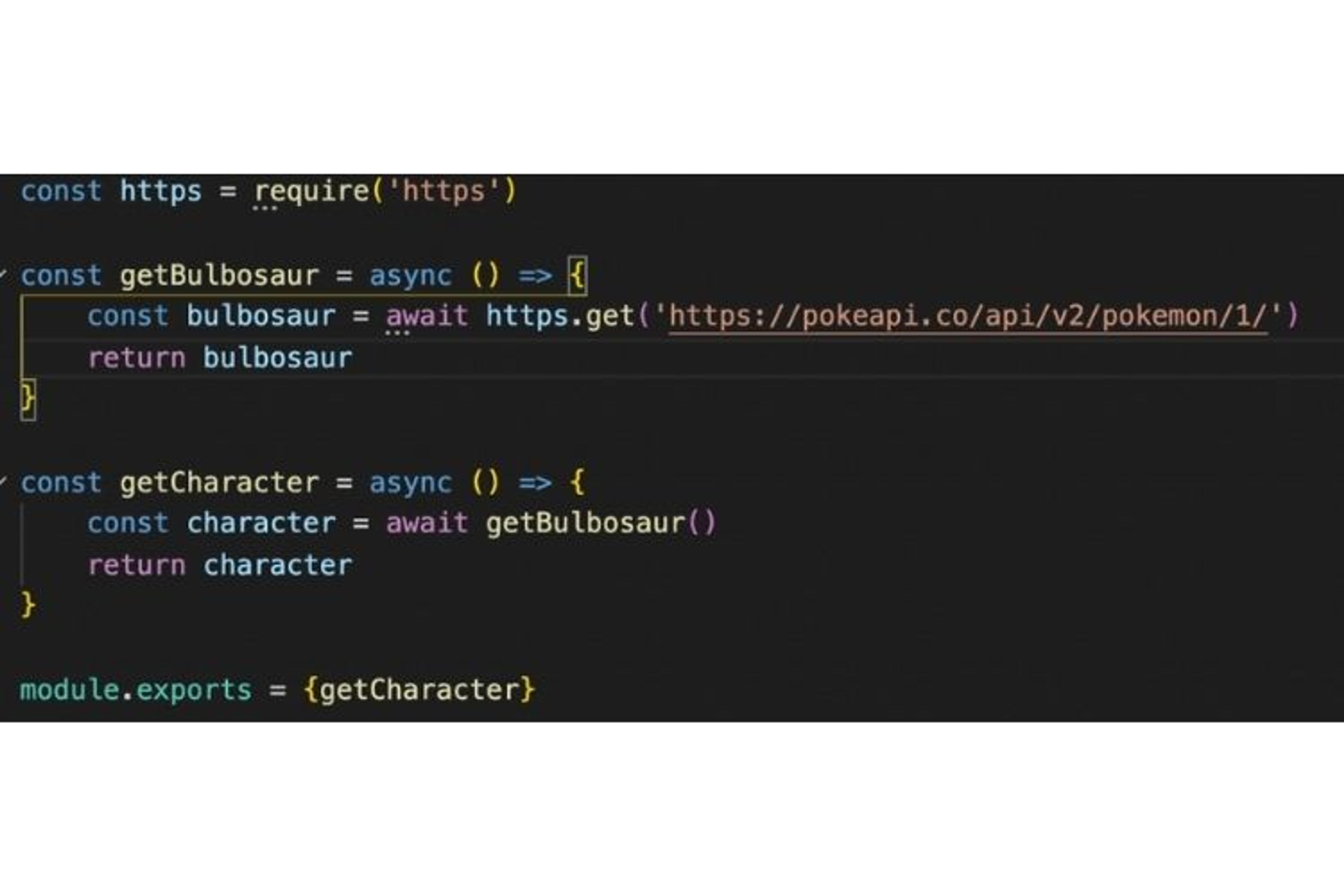 la fonction getBulbosaur fait un appel vers une API externe, chose qu'on ne doit pas tester