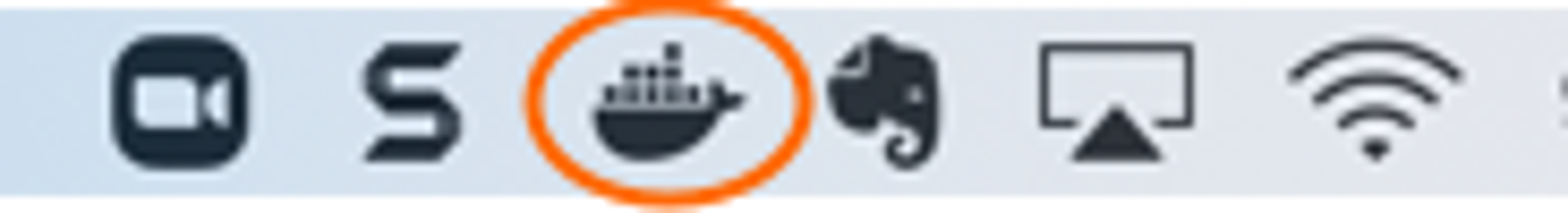 L'icône Docker apparaît sur votre menu supérieur droit de votre mac